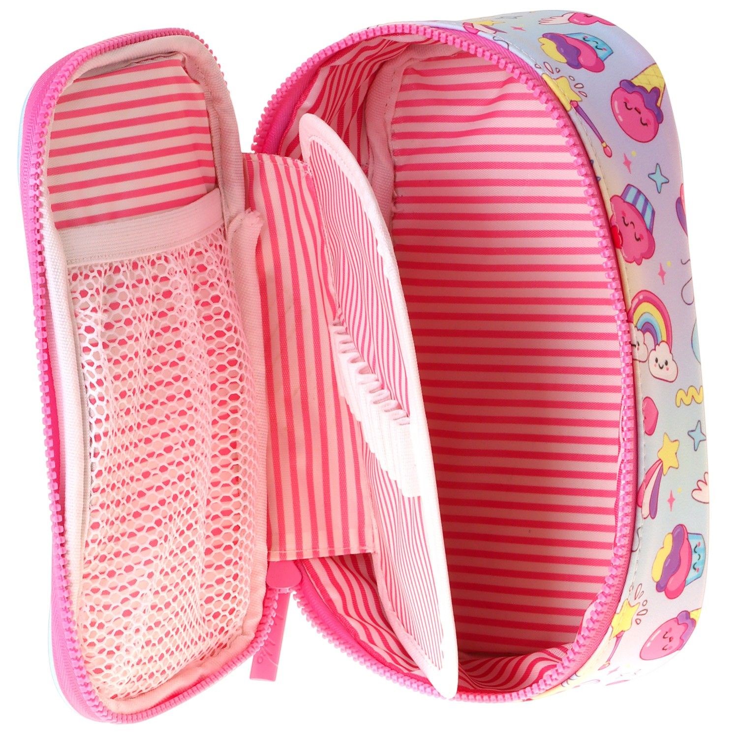 Kaukko Kids Dondurma Desenli Pembe Kız Çocuk Organizer Kalem Çantası - Kalemlik - L5293