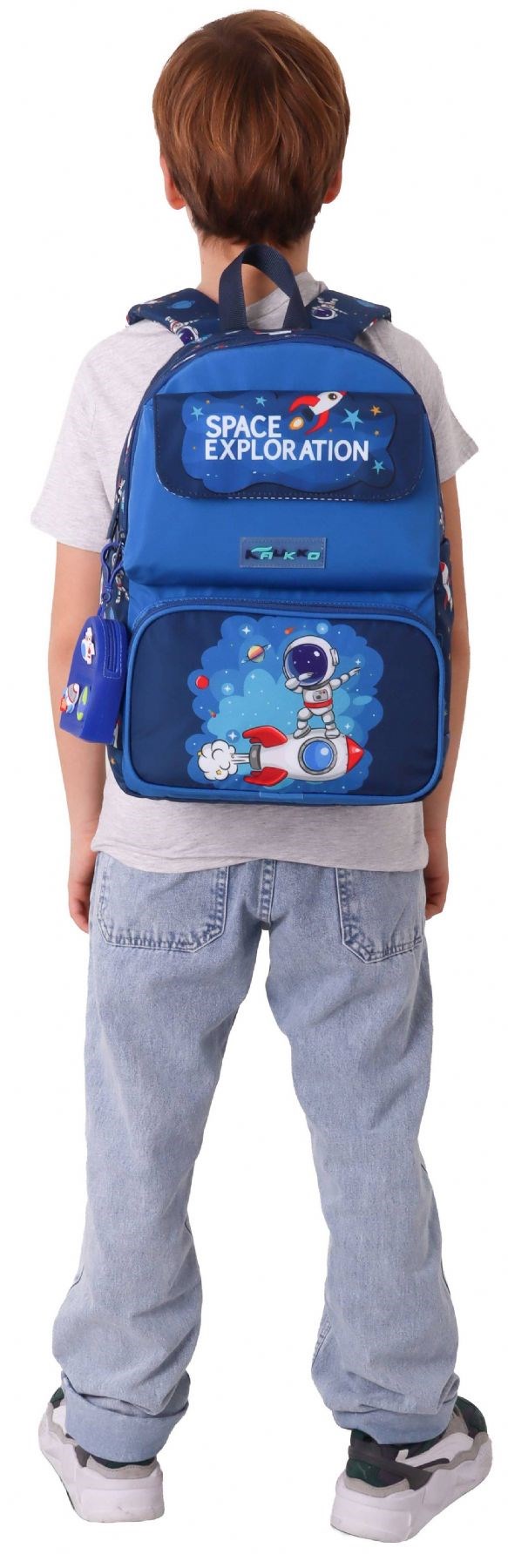 Kaukko Kids Erkek Çocuk Astronot Baskılı Okul Çantası - Lacivert - Space - L5364
