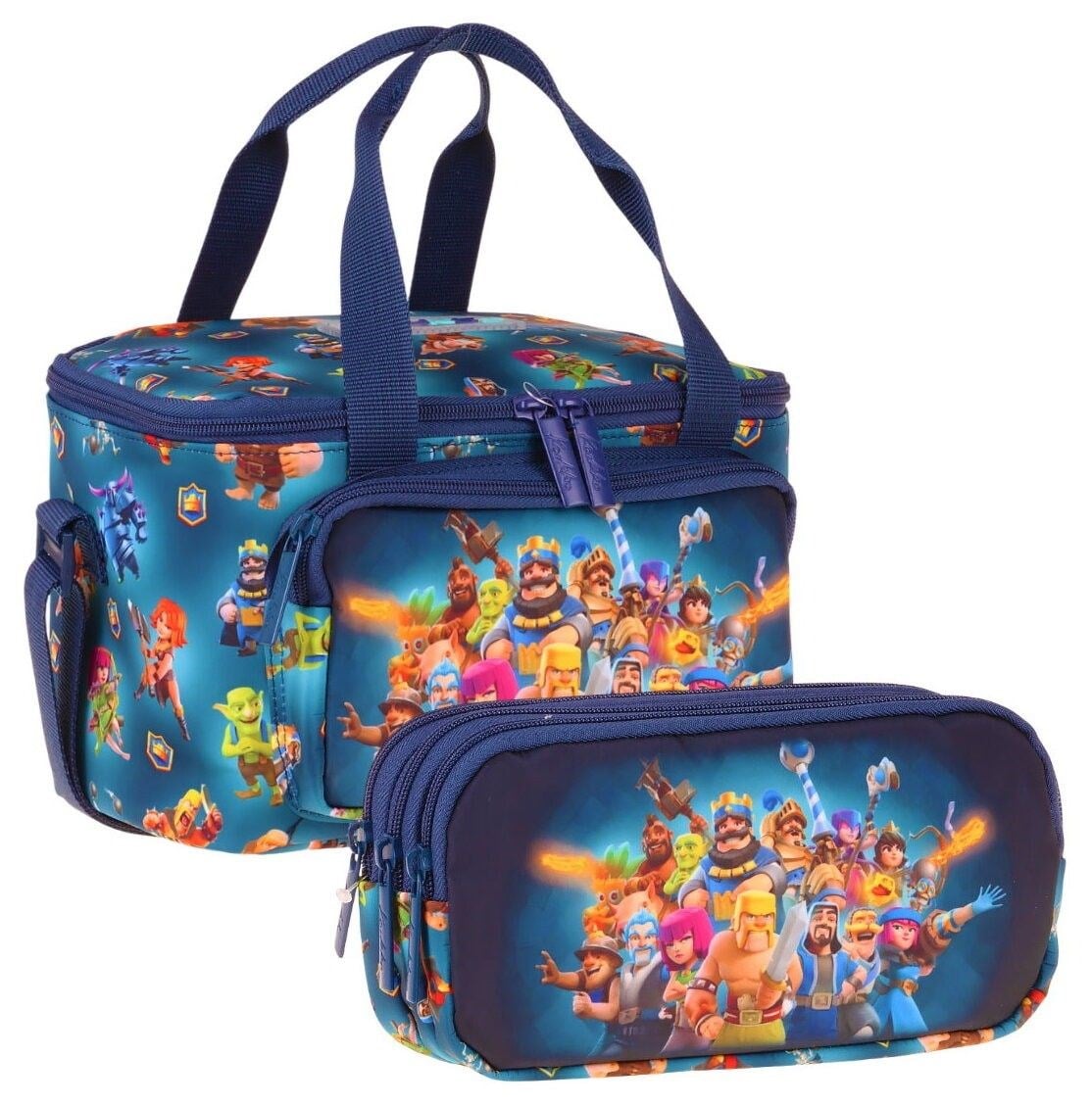 Kaukko Kids Erkek Çocuk Boom Baskılı Lacivert Thermo Beslenme Çantası ve Kalemlik Seti - SETKK-L5420