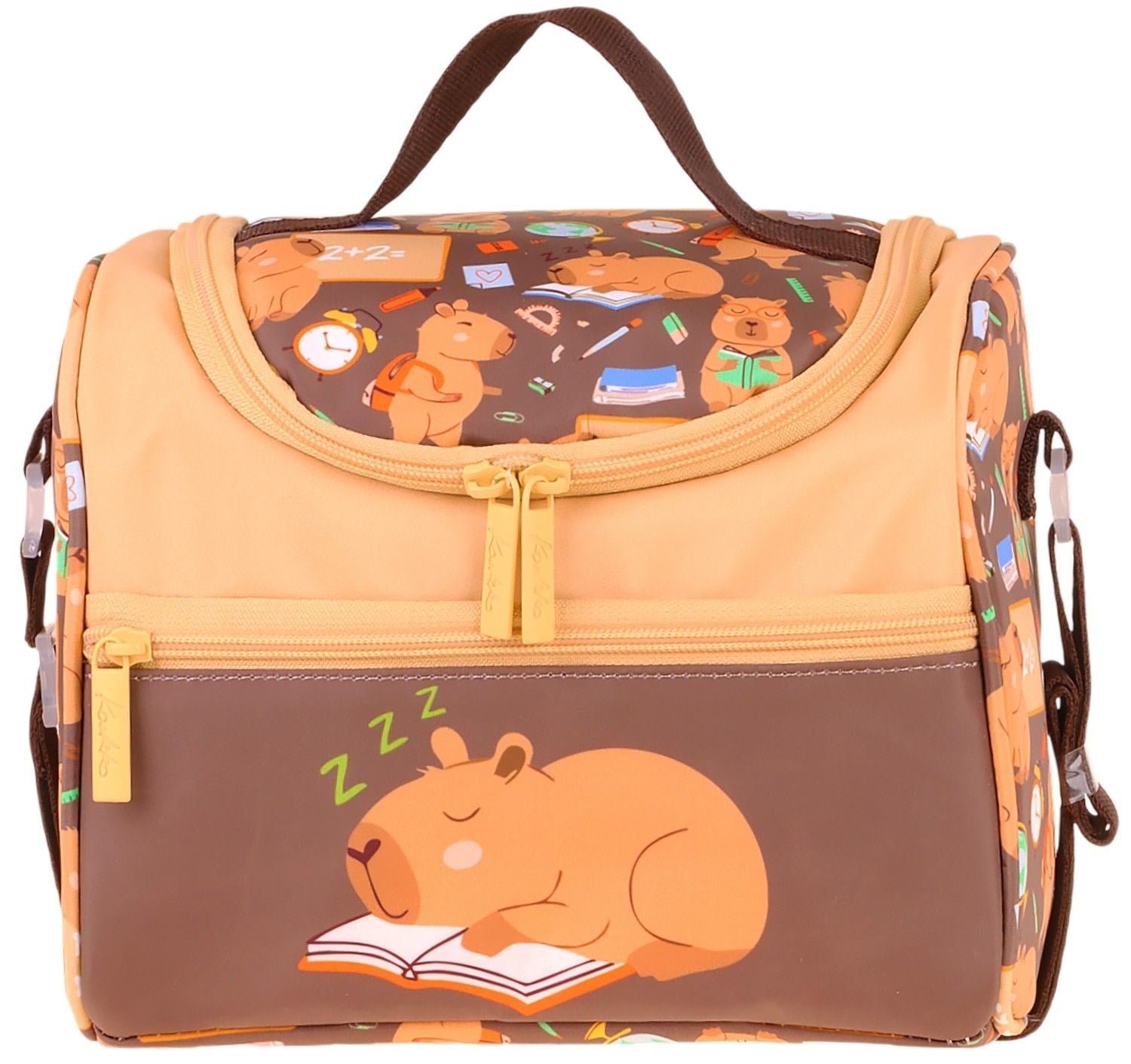 Kaukko Kids Erkek Çocuk Clever Baskılı Isı Yalıtımlı Okul Beslenme Çantası (Kahverengi) - L5385