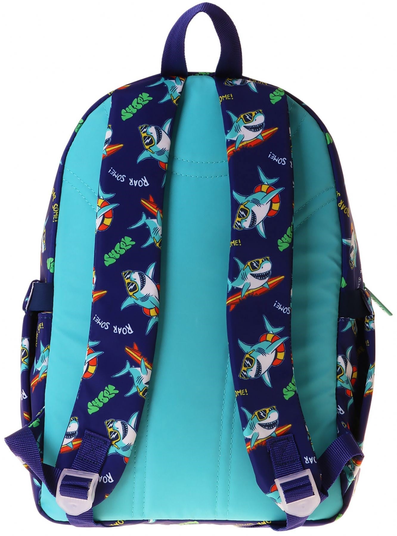 Kaukko Kids Erkek Çocuk Süpar Köpekbalığı Baskılı Okul Çantası - Yeşil - Lacivert - Surf - L5354