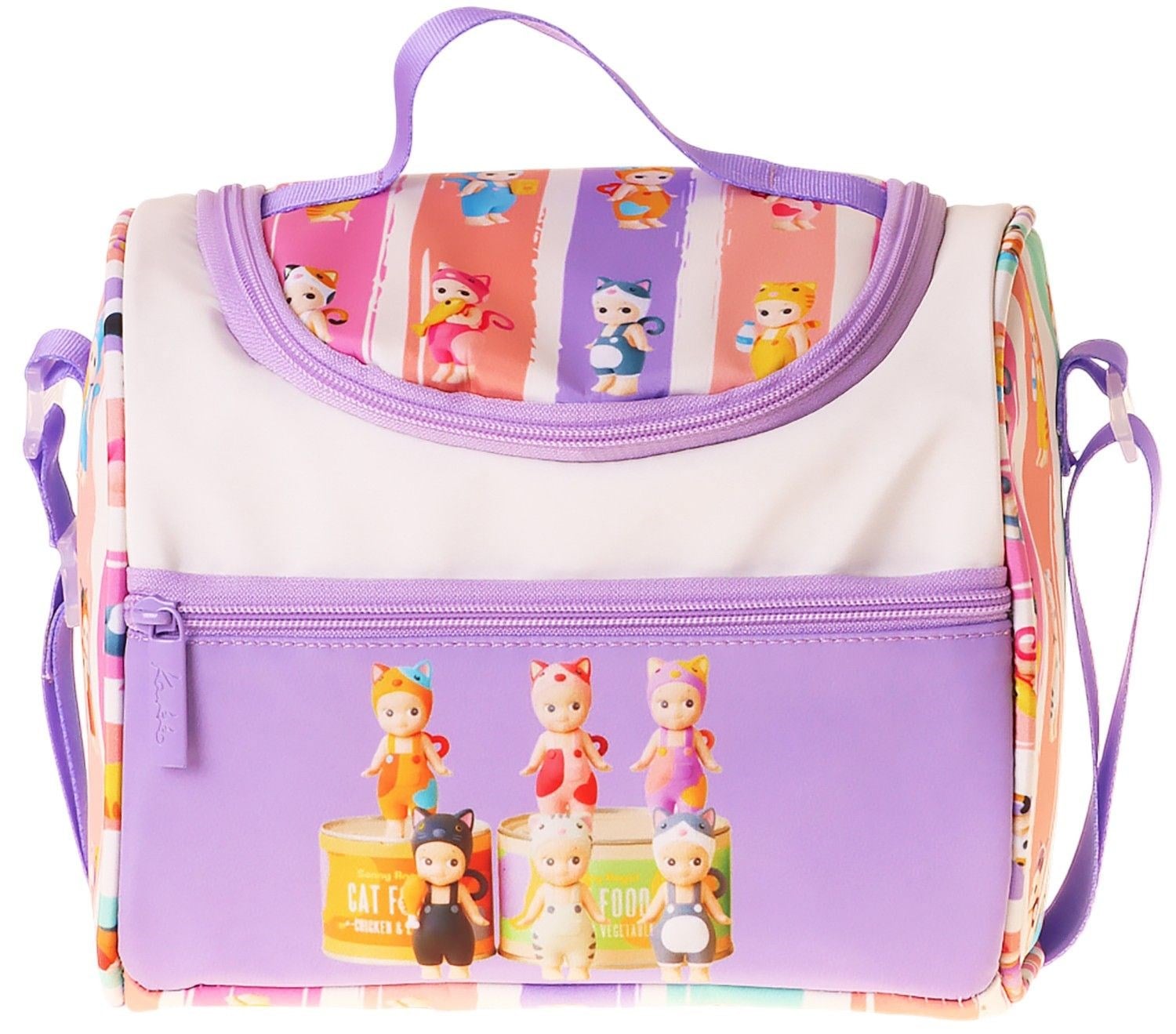 Kaukko Kids Kız Çocuk Cat Life Baskılı Isı Yalıtımlı Okul Beslenme Çantası (Mor - Krem) - L5314