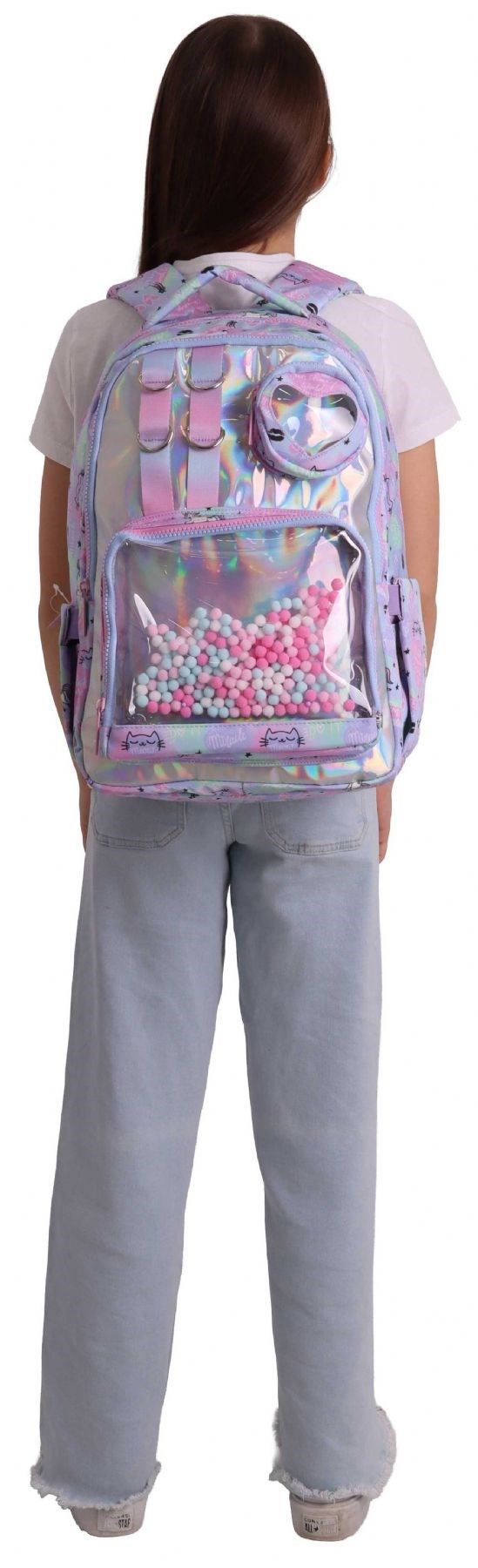 Kaukko Kids Kız Çocuk Dream Baskılı Çok Renkli Peluş Aksesuarlı İlkokul Okul Sırt Çantası - L5343