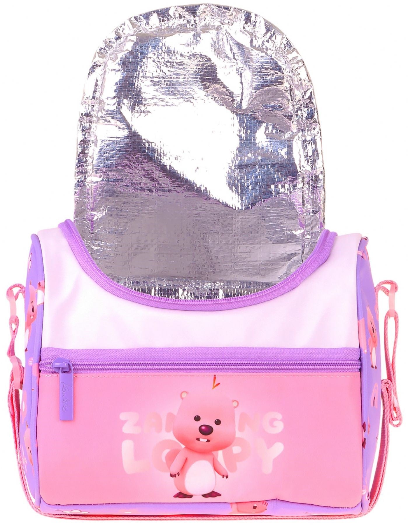Kaukko Kids Kız Çocuk Loopy Baskılı Isı Yalıtımlı Okul Beslenme Çantası (Lila - Pembe) - L5304