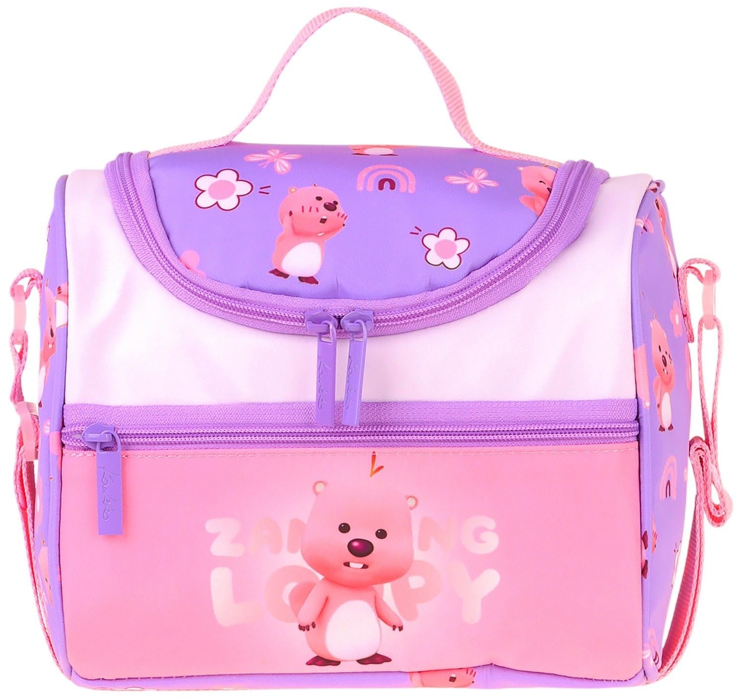 Kaukko Kids Kız Çocuk Loopy Baskılı Isı Yalıtımlı Okul Beslenme Çantası (Lila - Pembe) - L5304