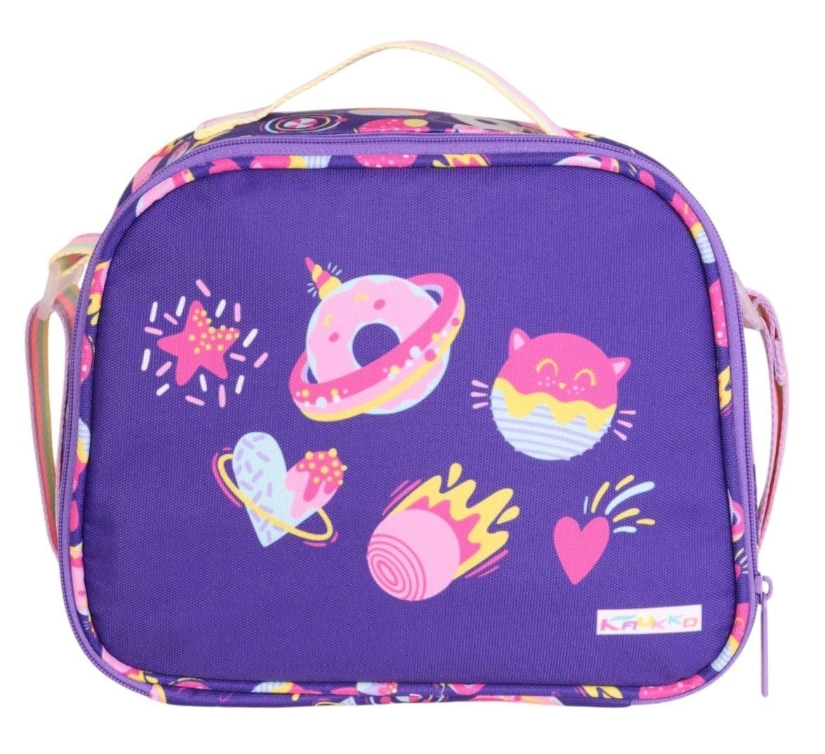 Kaukko Kids Kız Çocuk Şekerleme Baskılı Mor Okul Beslenme Çantası
