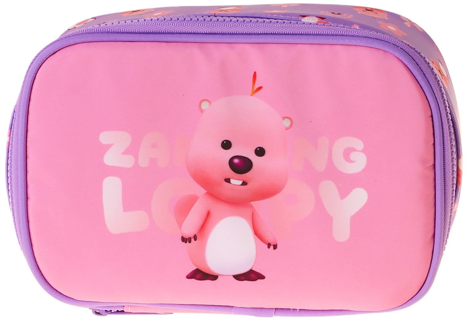 Kaukko Kids Loopy Baskılı Lila - Pembe Kız Çocuk Organizer Kalem Çantası - Kalemlik - L5295