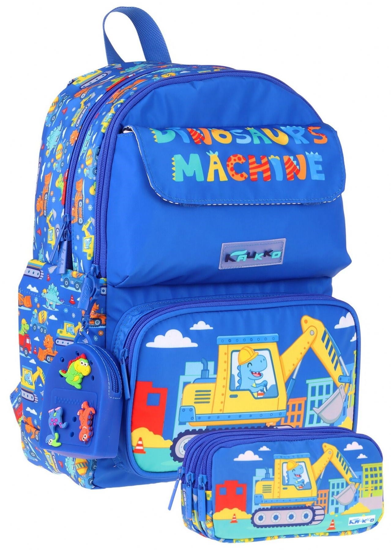 Kaukko Kids Mechanic Mavi - Sarı Erkek Çocuk İlkokul Sırt Çantası ve Kalem Çantası Seti - SETKK-L5369C