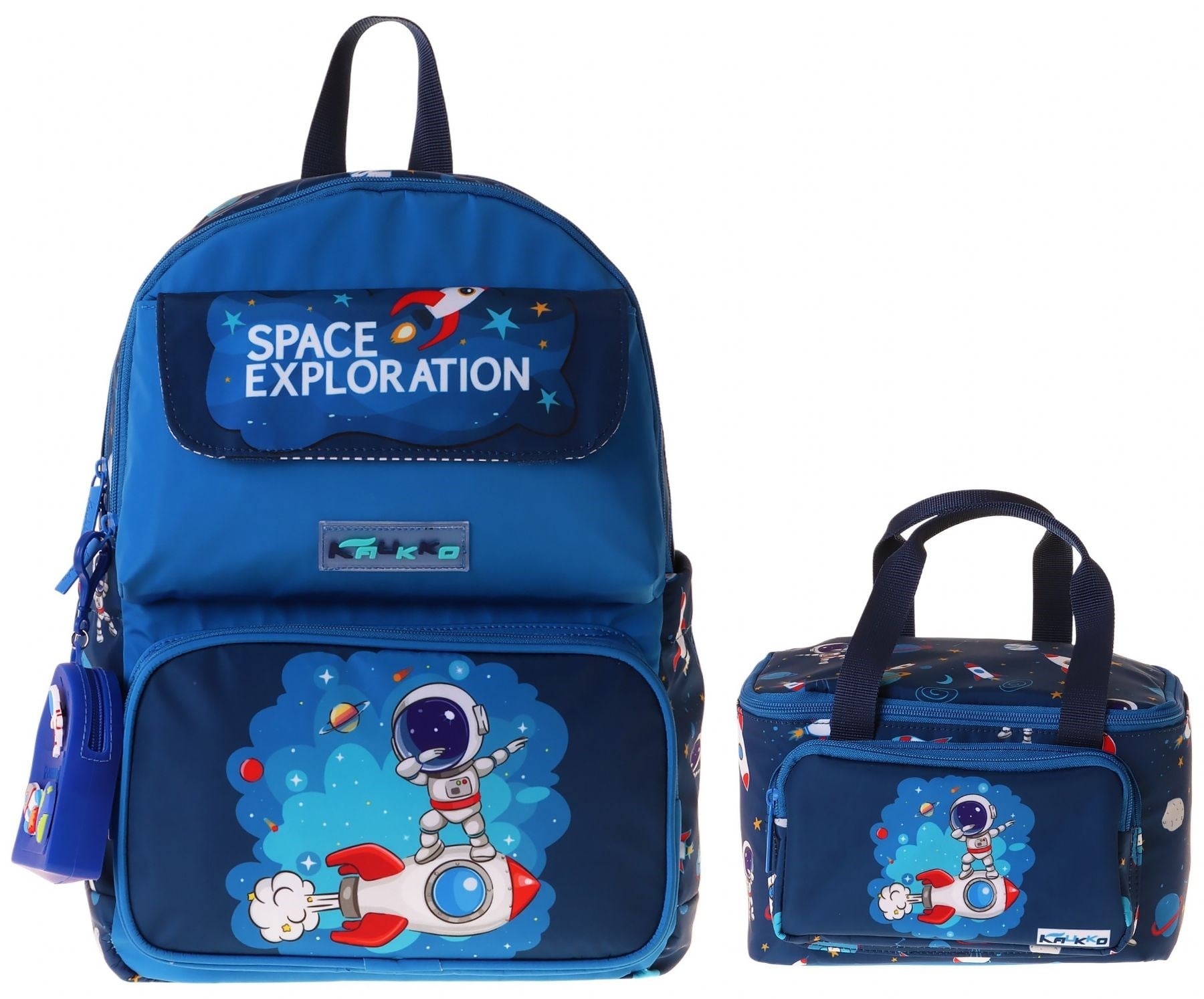Kaukko Kids Space Erkek Çocuk Lacivert İlkokul Sırt Çantası ve Beslenme Çanta Seti - SETKK-L5364B