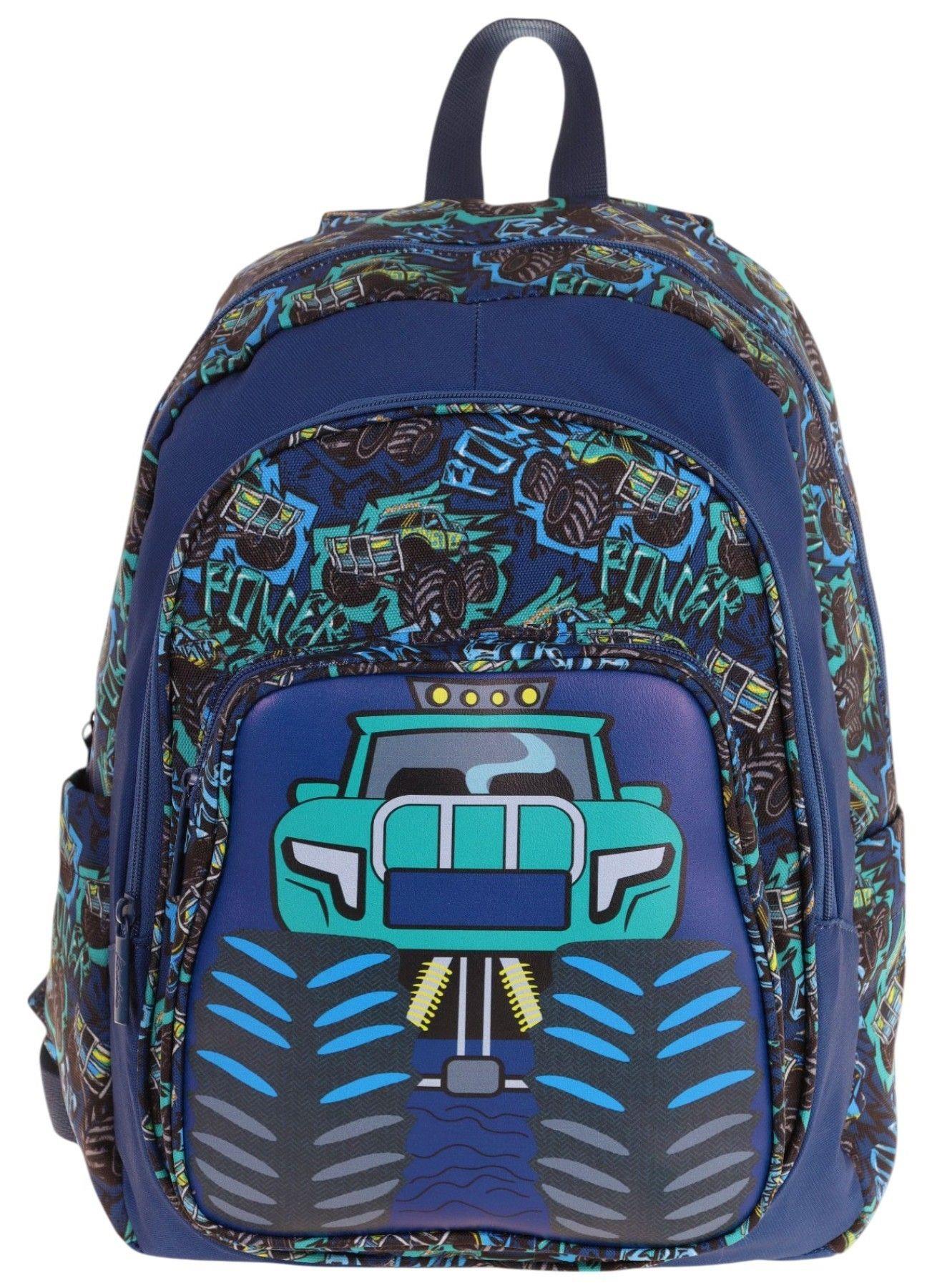 Kaukko Kids Üç Gözlü (Erkek Çocuk) Okul Sırt Çantası (Kamyon Detaylı) - L5261