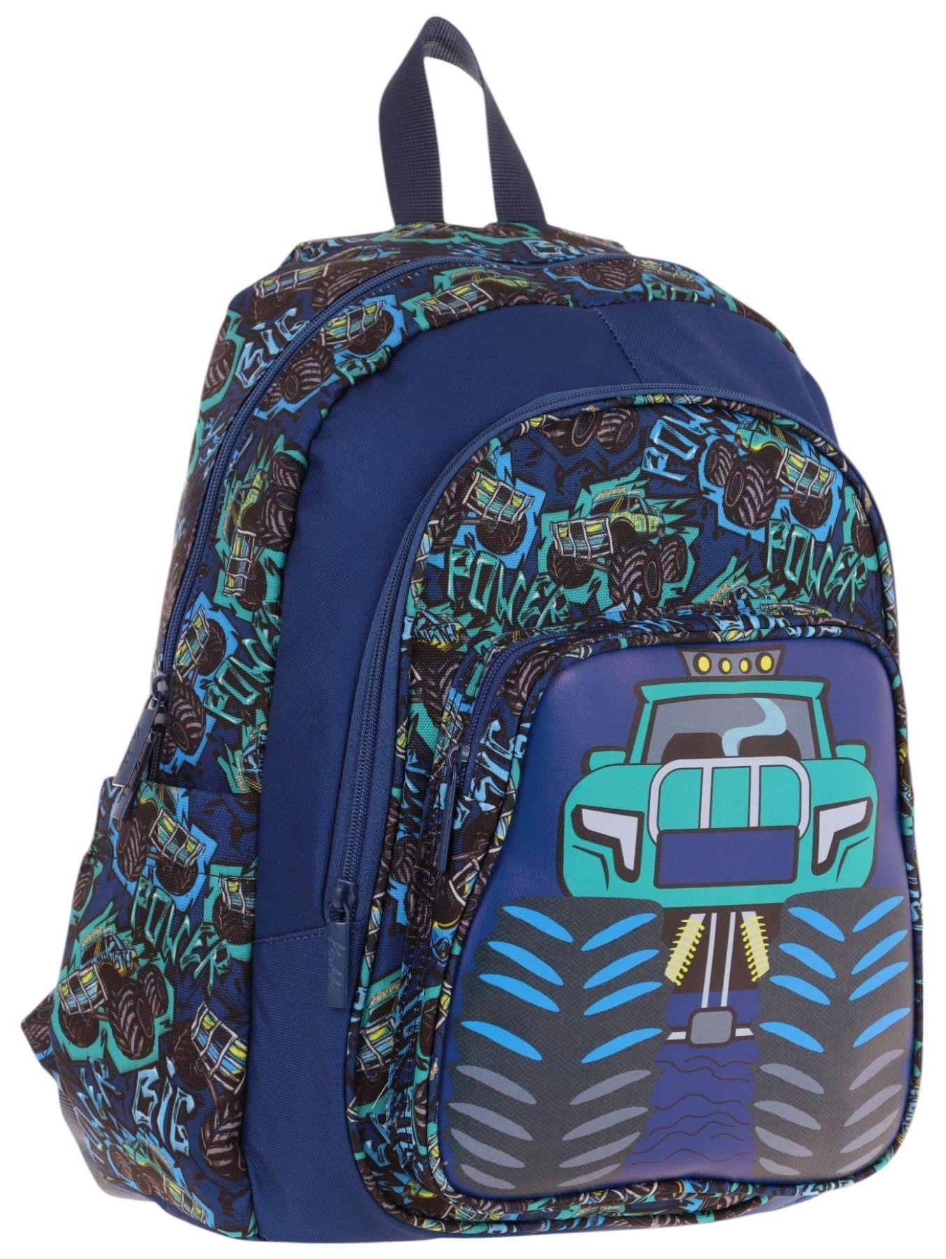 Kaukko Kids Üç Gözlü (Erkek Çocuk) Okul Sırt Çantası (Kamyon Detaylı) - L5261