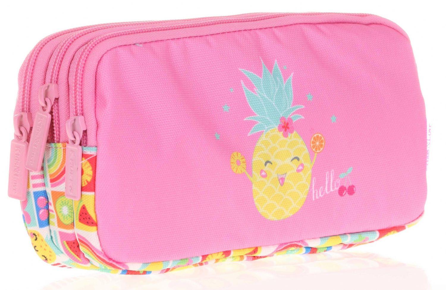 Kaukko Kids&Love Pembe Ananas İlkokul Çanta ve Kalemlik Seti - Kız Çocuk