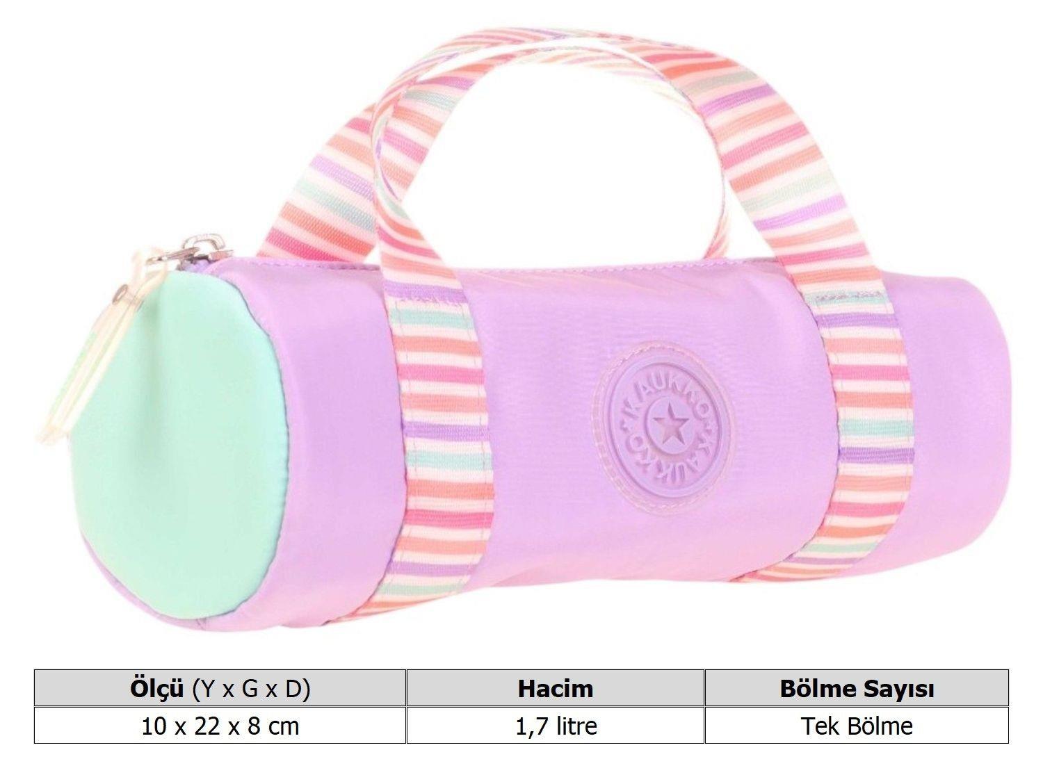 Kaukko Kız Çocuk Tek Bölme Taşıma Askılı Kalem Çantası - Lila - K2597