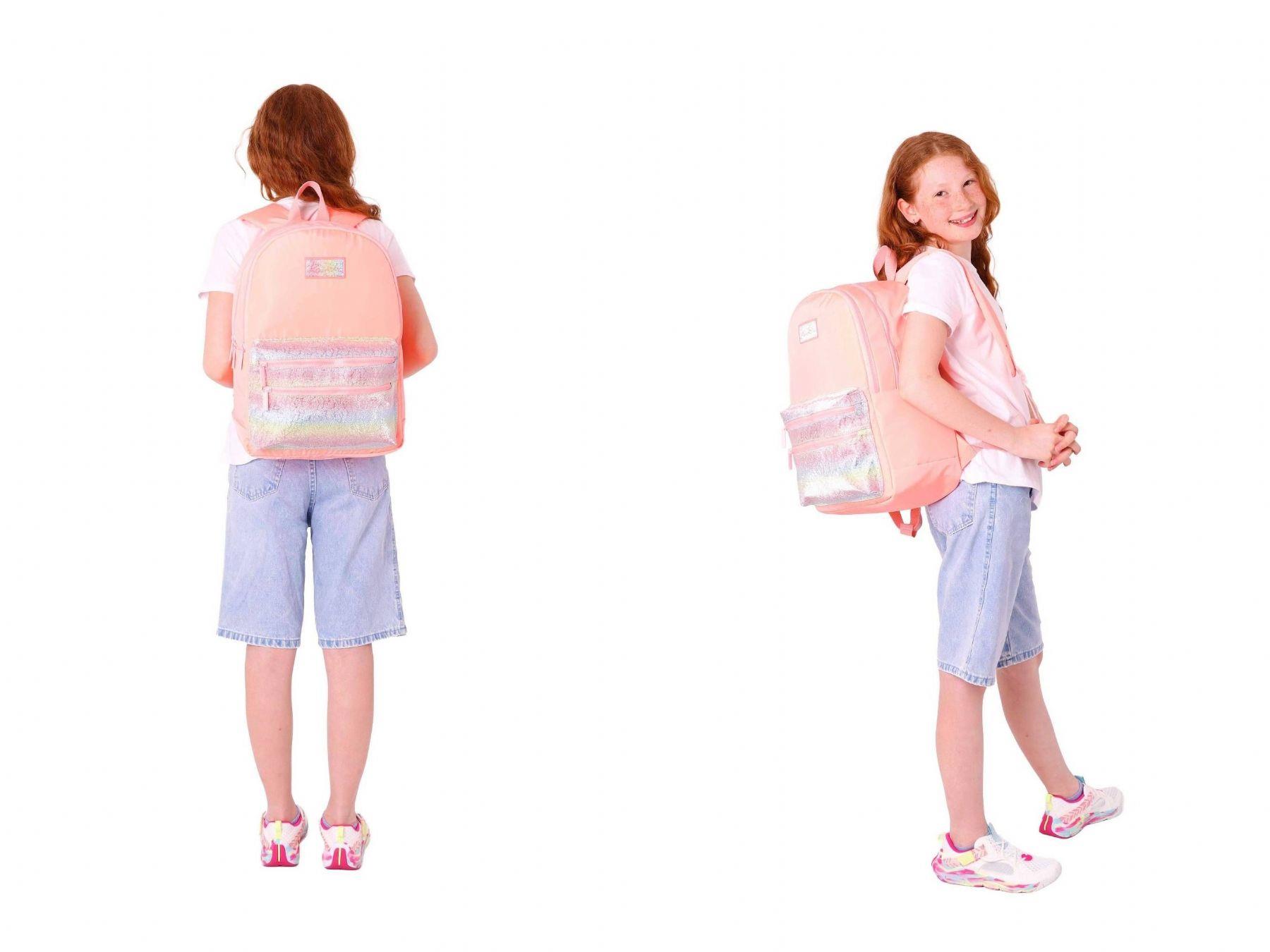 Kaukko Magic Dreams Okul Sırt Çantası ve Şeffaf Kalem Çantası Seti - Kız Çocuk - Somon