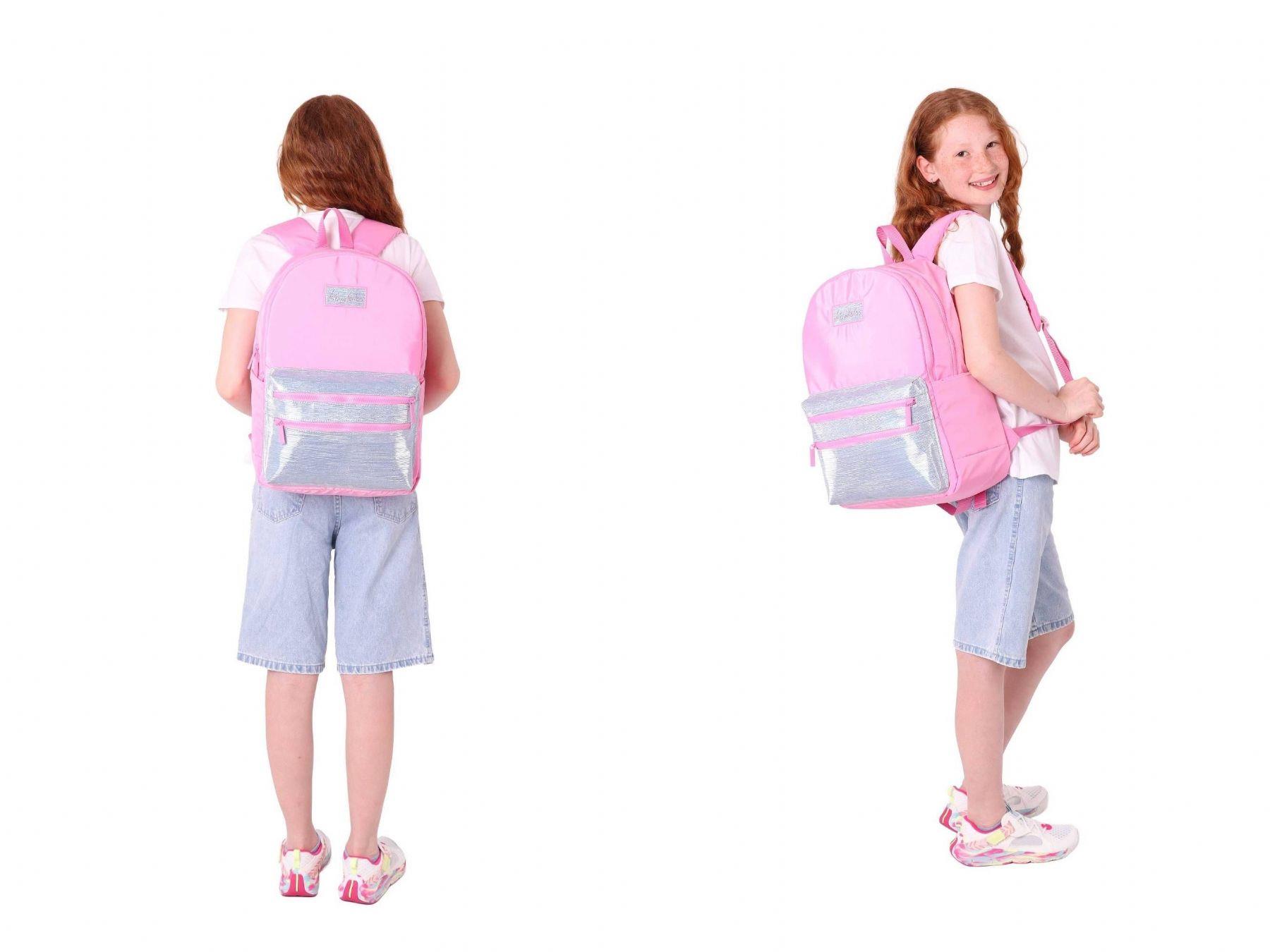 Kaukko Magic Dreams Okul Sırt Çantası ve Şeffaf Kalem Çantası Seti - Kız Çocuk - Pembe Gri