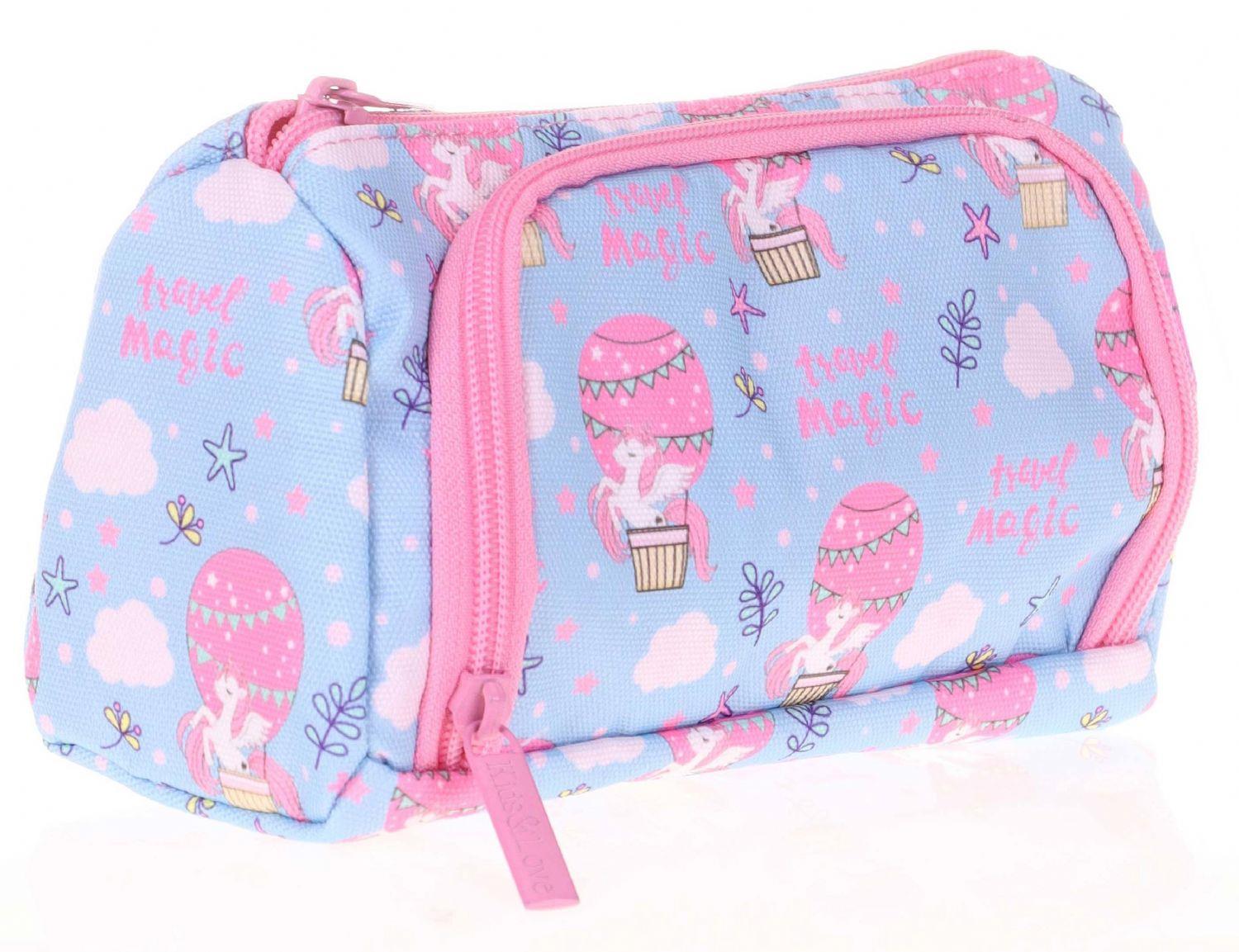 Kaukko Mavi Pembe Travel Magic Okul Sırt Çantası ve Kalemlik Seti - Kız Çocuk