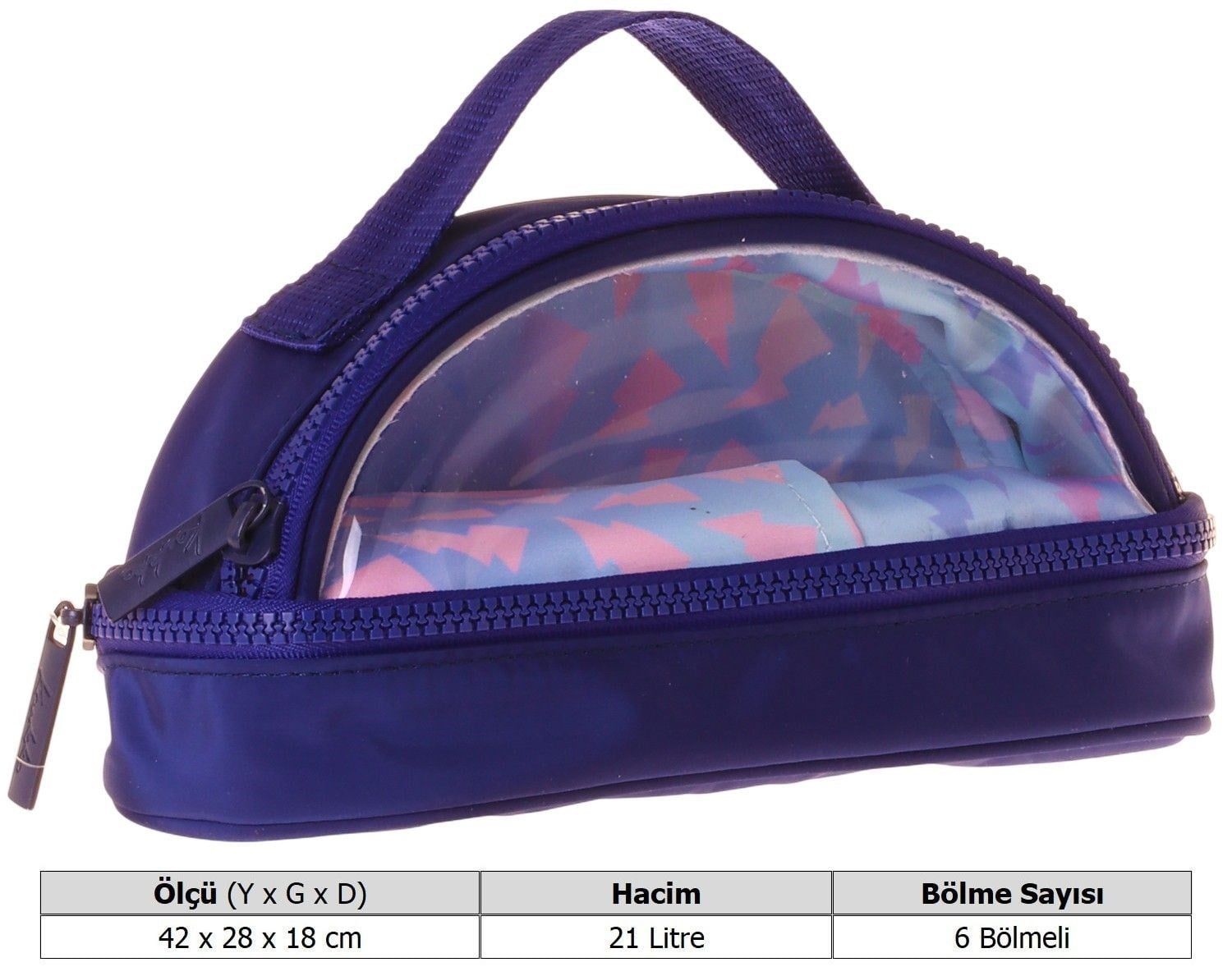 Kaukko Navy Blue Lightning Parlak Kumaş Detaylı (Lacivert - Pembe) Kız Çocuk Kalem Çantası/Kalemlik - K1866