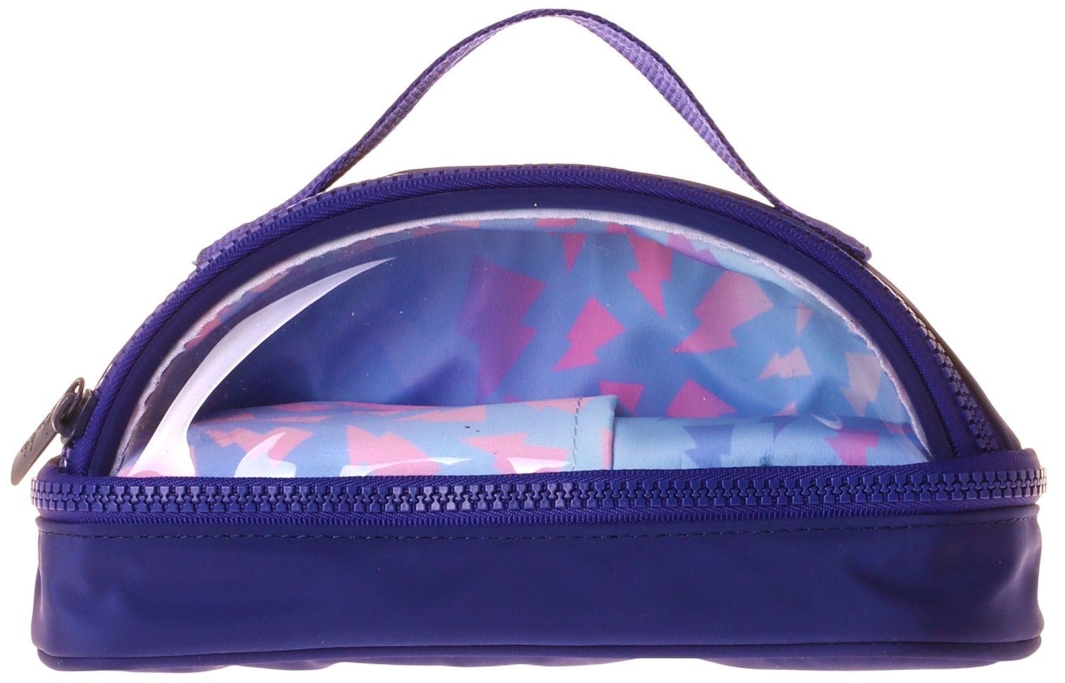 Kaukko Navy Blue Lightning Parlak Kumaş Detaylı (Lacivert - Pembe) Kız Çocuk Kalem Çantası/Kalemlik - K1866