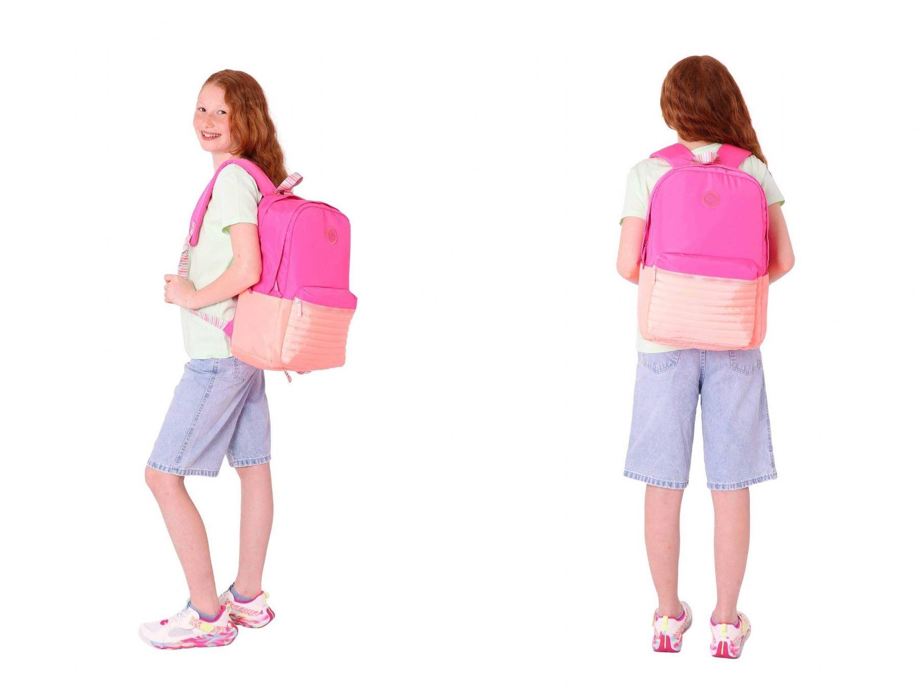 Kaukko Quick Pembe Turuncu Kapitone Detaylı Okul Çantası ve Isı Yalıtımlı Beslenme Seti - Kız Çocuk