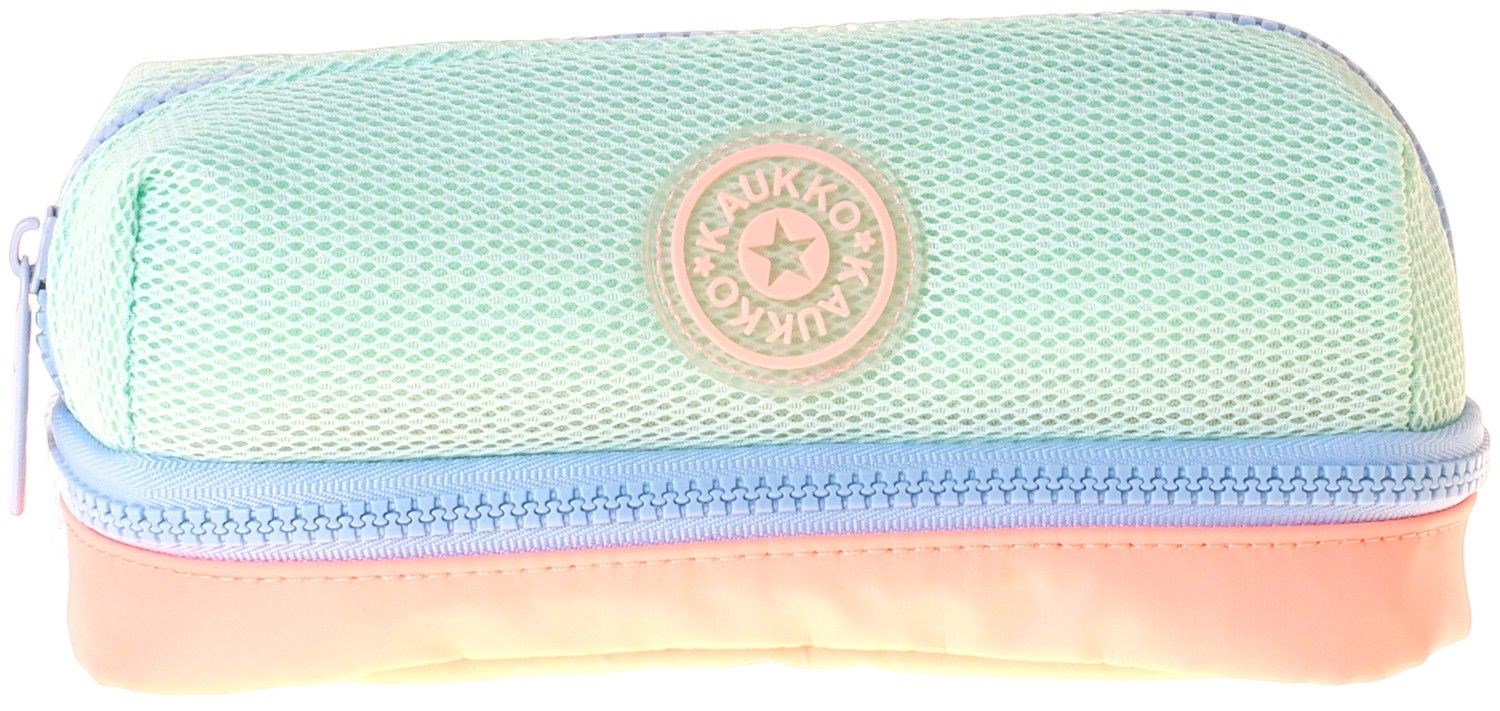 Kaukko Salmon İki Bölmeli Kız Çocuk Pembe - Yeşil Okul Kalemliği Kalem Kutusu - K1854