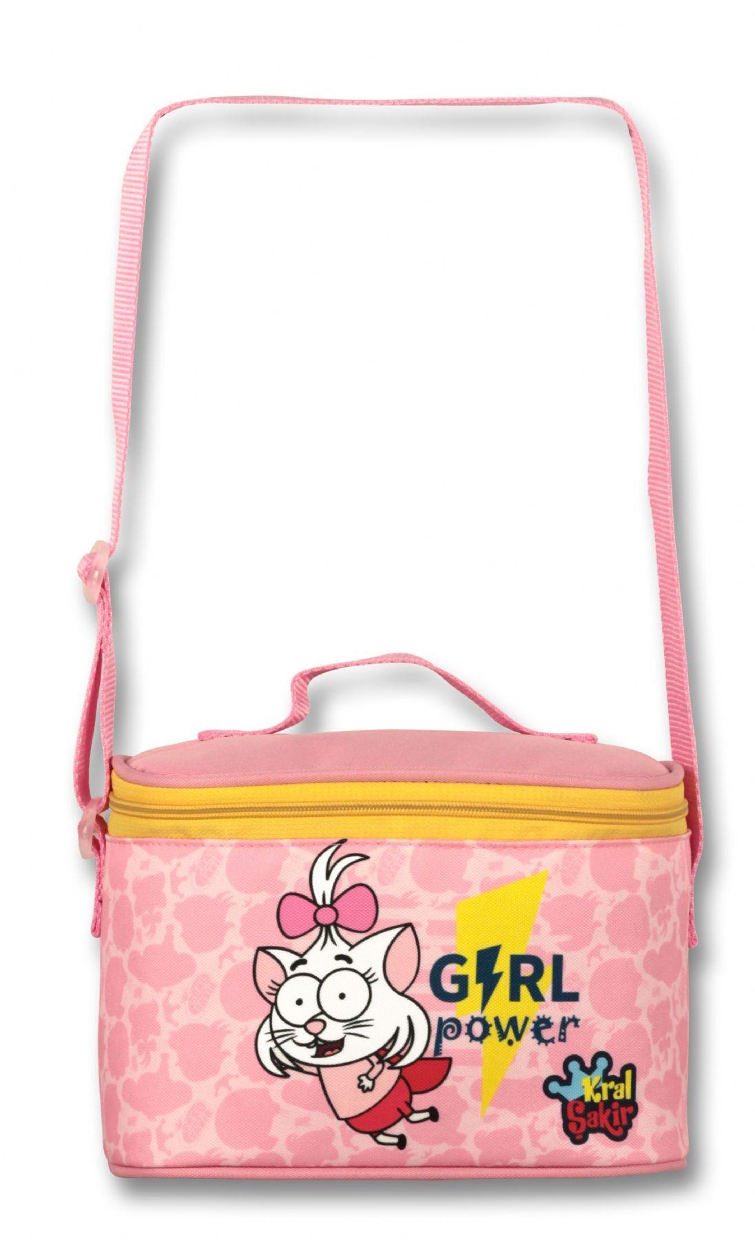 Kral Şakir Girl Power Isı Yalıtımlı Beslenme Çantası Ve Kalemlik Seti - Pembe - Kız Çocuk