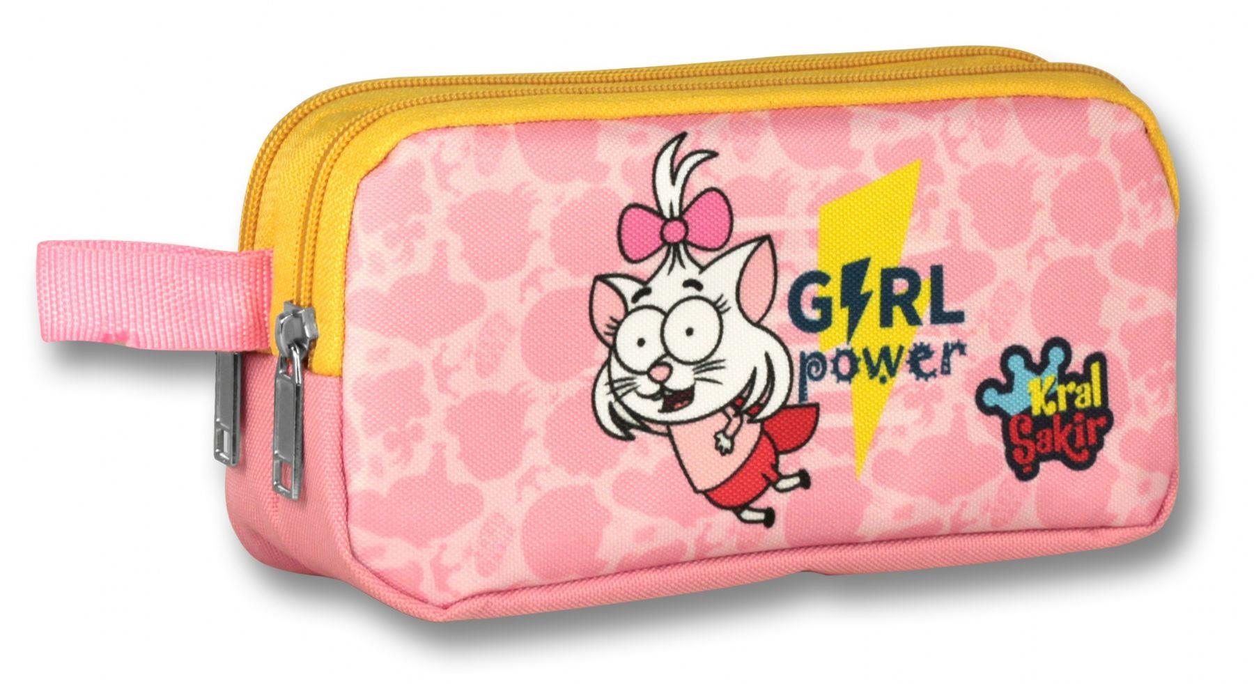 Kral Şakir Girl Power Isı Yalıtımlı Beslenme Çantası Ve Kalemlik Seti - Pembe - Kız Çocuk