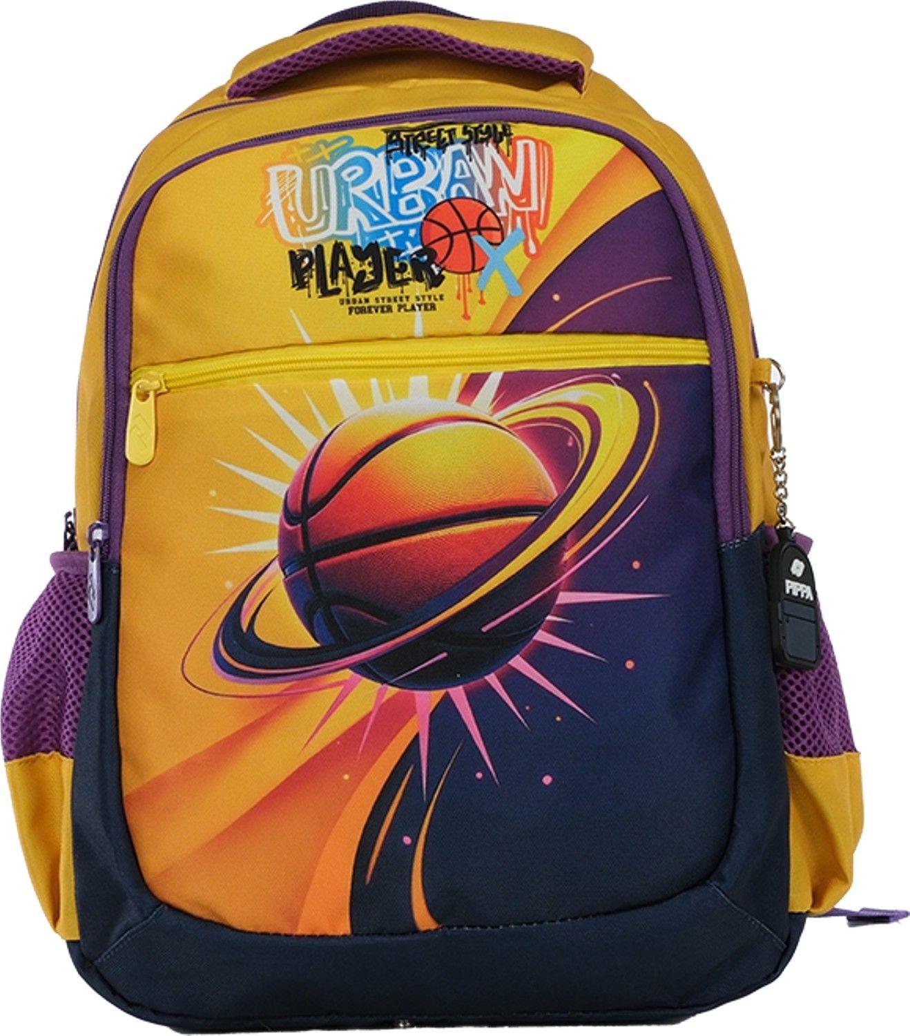 Pippa Erkek Çocuk Üç Gözlü Sarı/Siyah İlkokul Üçlü Okul Çanta Seti - Basketbol - PPSET5260
