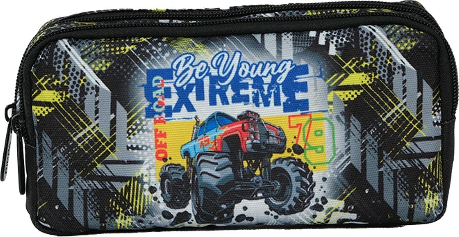 Pippa Erkek Çocuk Üç Gözlü Siyah İlkokul Üçlü Okul Çanta Seti - Arazi Aracı - PPSET5400