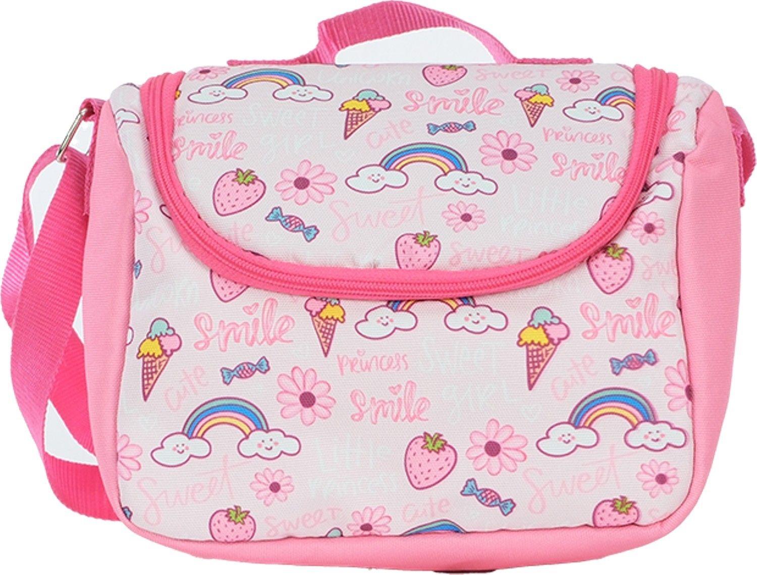 Pippa Kız Çocuk Üç Gözlü Pembe İlkokul Üçlü Okul Çanta Seti - Dondurma ve Gökkuşağı - PPSET5310