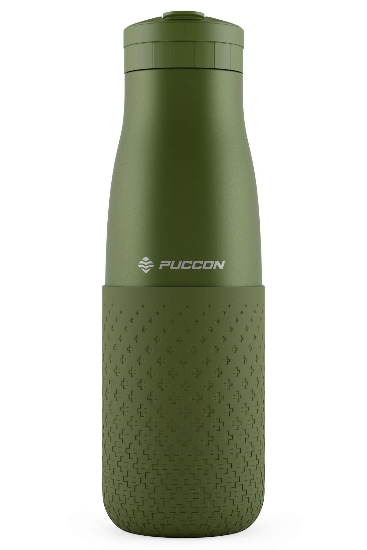 Puccon 500 ml Pipetli Haki Çelik Matara/Termos - Silikon Gövdeli (Plus) - 50012