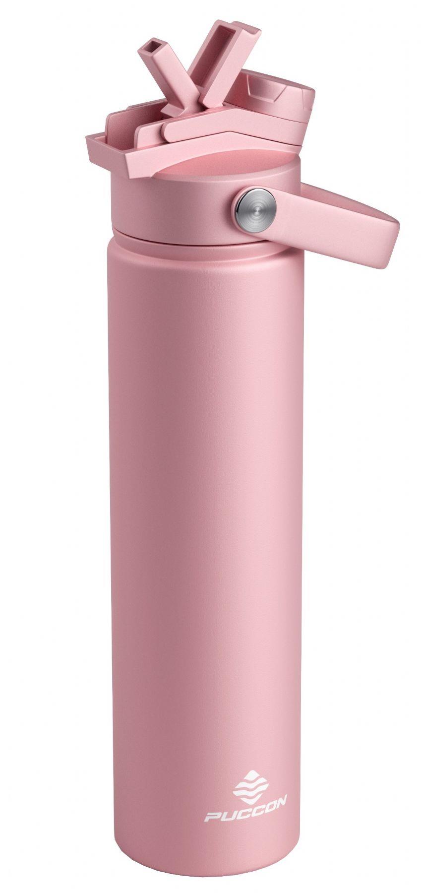 Puccon 750 ml Pembe Paslanmaz Çelik Termos/Matara/Suluk