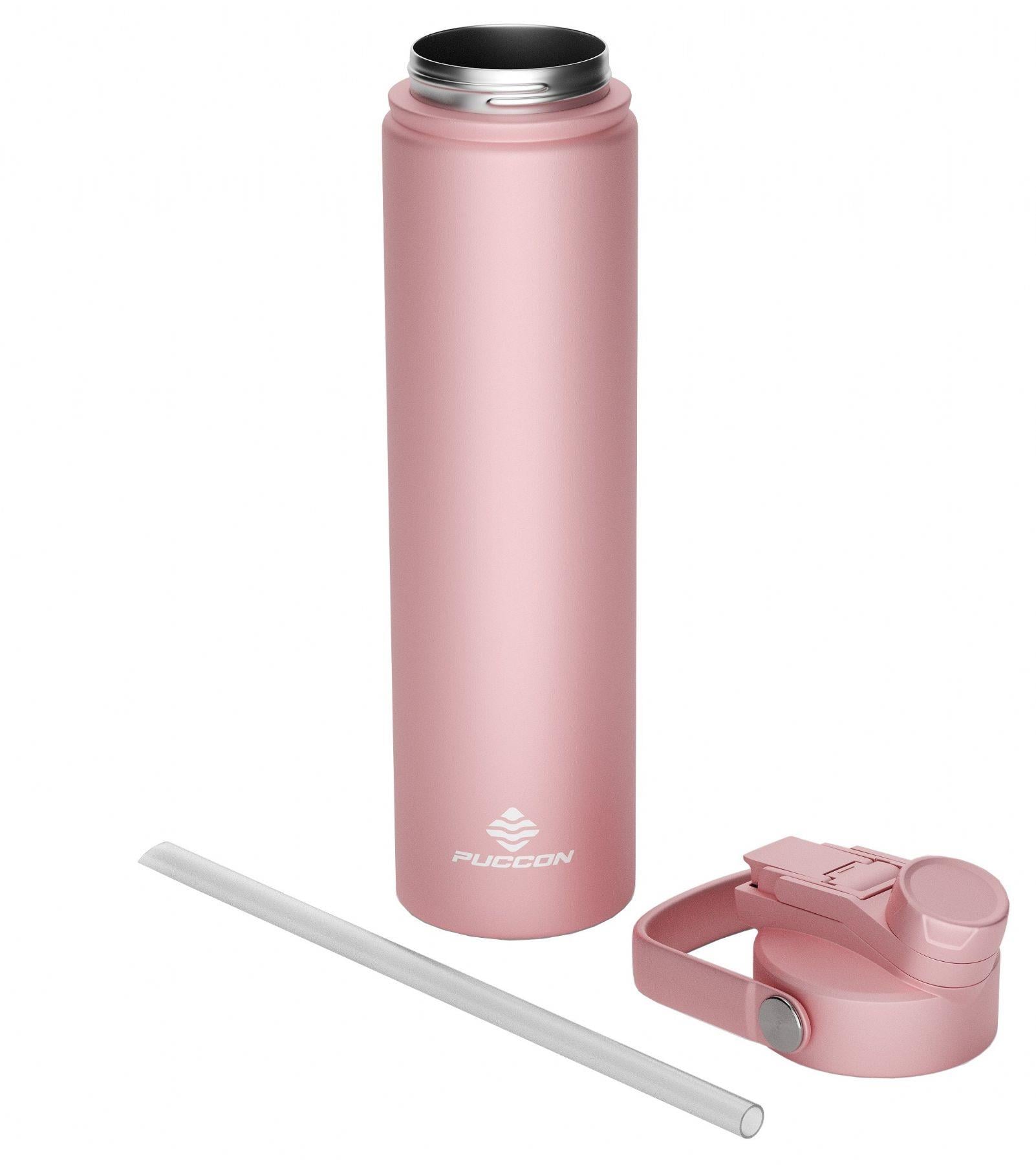 Puccon 750 ml Pembe Paslanmaz Çelik Termos/Matara/Suluk