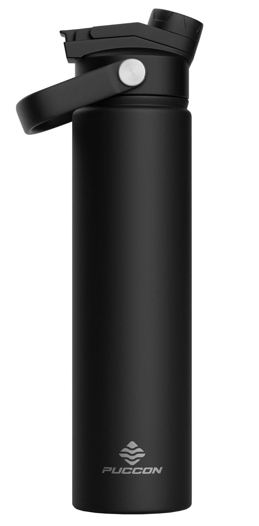 Puccon 750 ml Siyah Paslanmaz Çelik Termos/Matara/Suluk