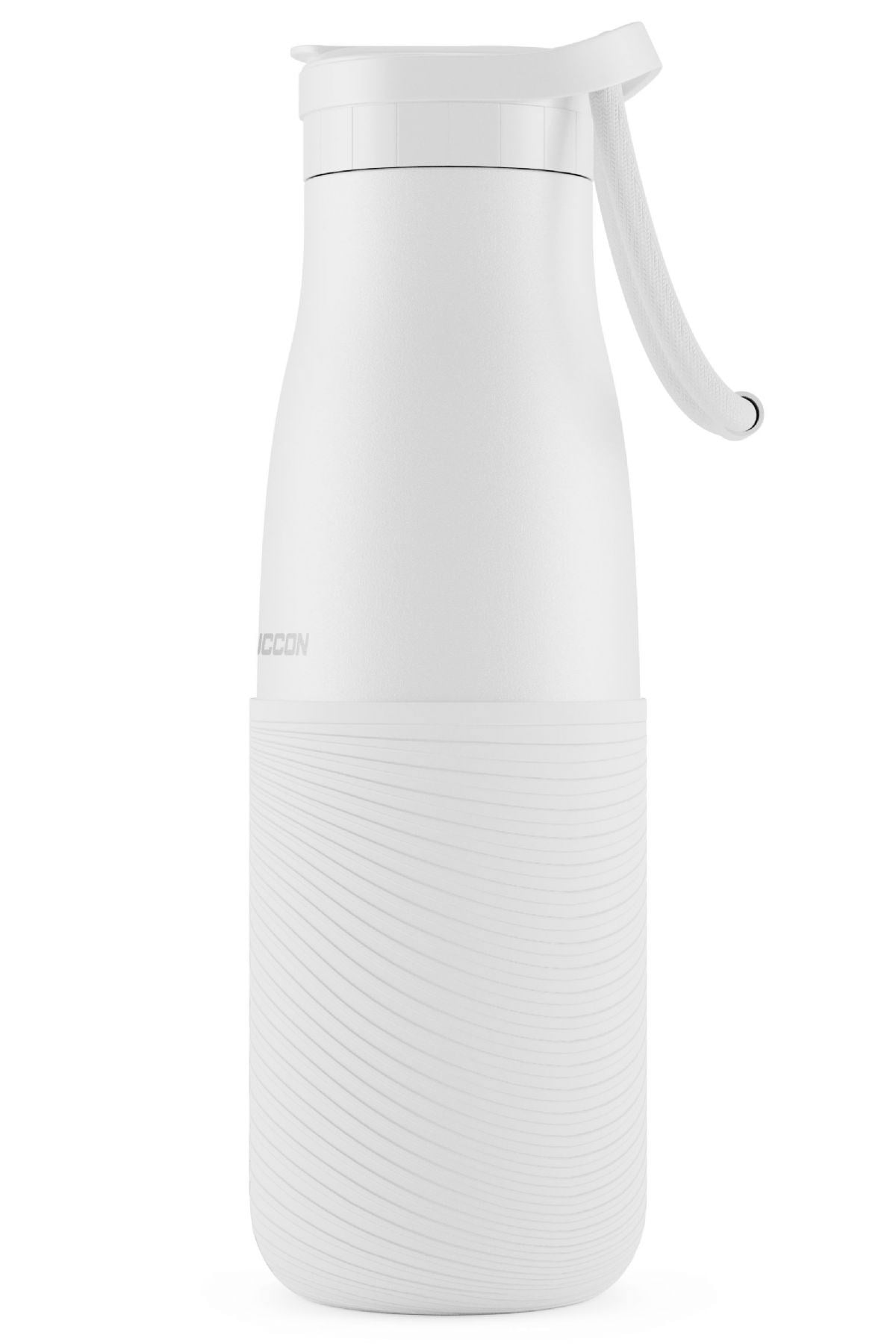Puccon Beyaz 500 ml Paslanmaz Çelik Termos - Silikon Kaplı (Dalga) Okul, Günlük, Kamp - 50018