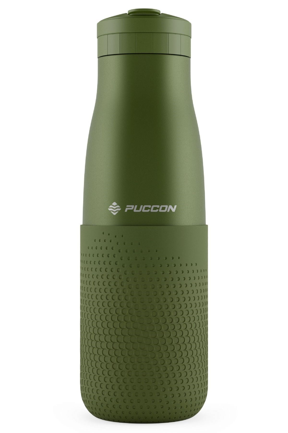 Puccon Haki 500 ml Çelik Okul Matarası - Silikon Gövdeli (Nokta) Çelik Termos -  50027