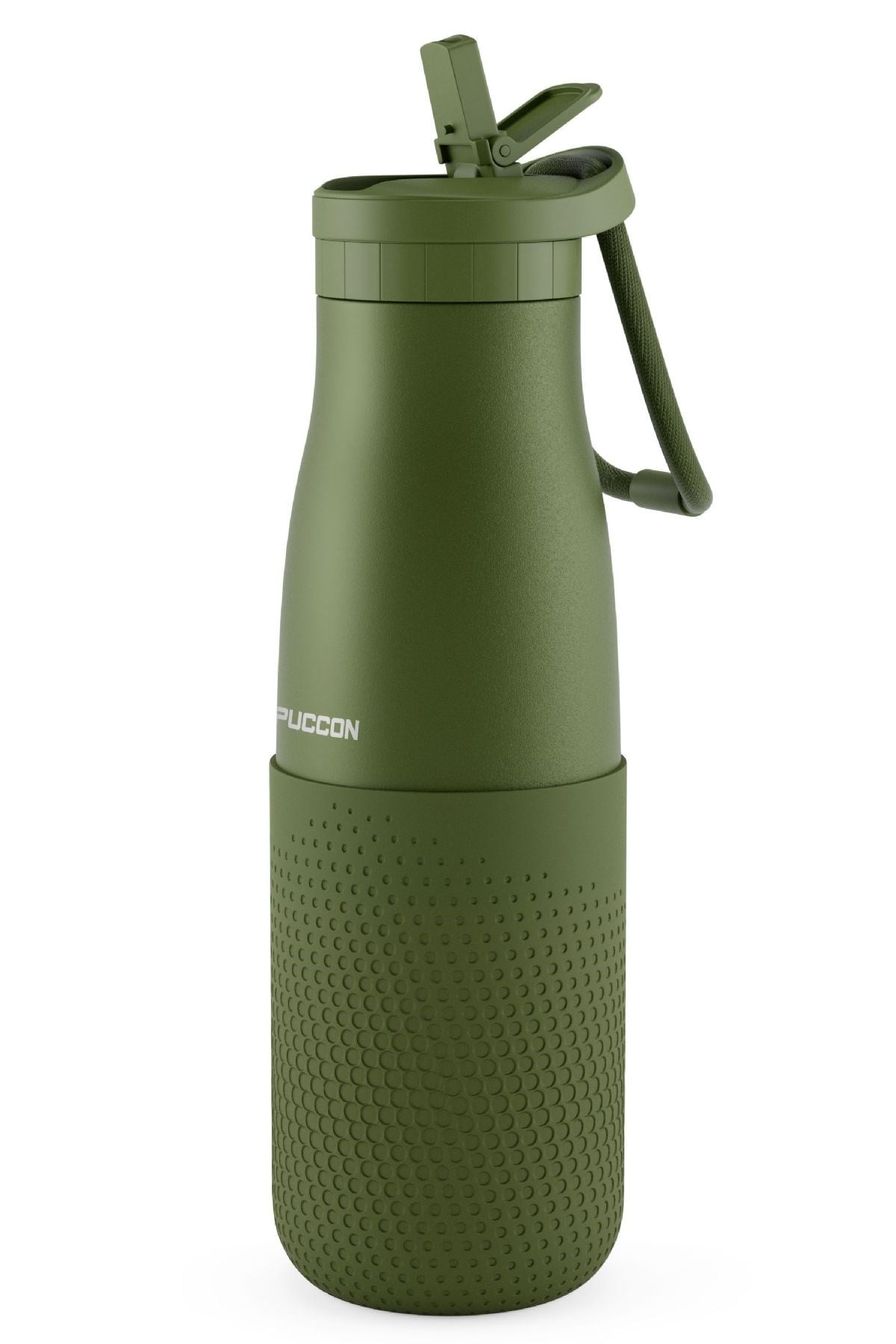 Puccon Haki 500 ml Çelik Okul Matarası - Silikon Gövdeli (Nokta) Çelik Termos -  50027