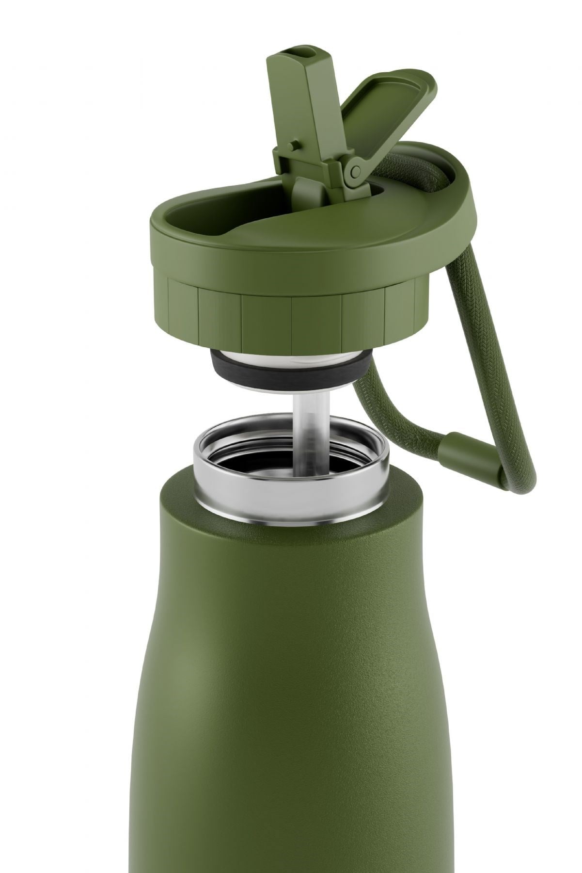 Puccon Haki 500 ml Çelik Okul Matarası - Silikon Gövdeli (Nokta) Çelik Termos -  50027