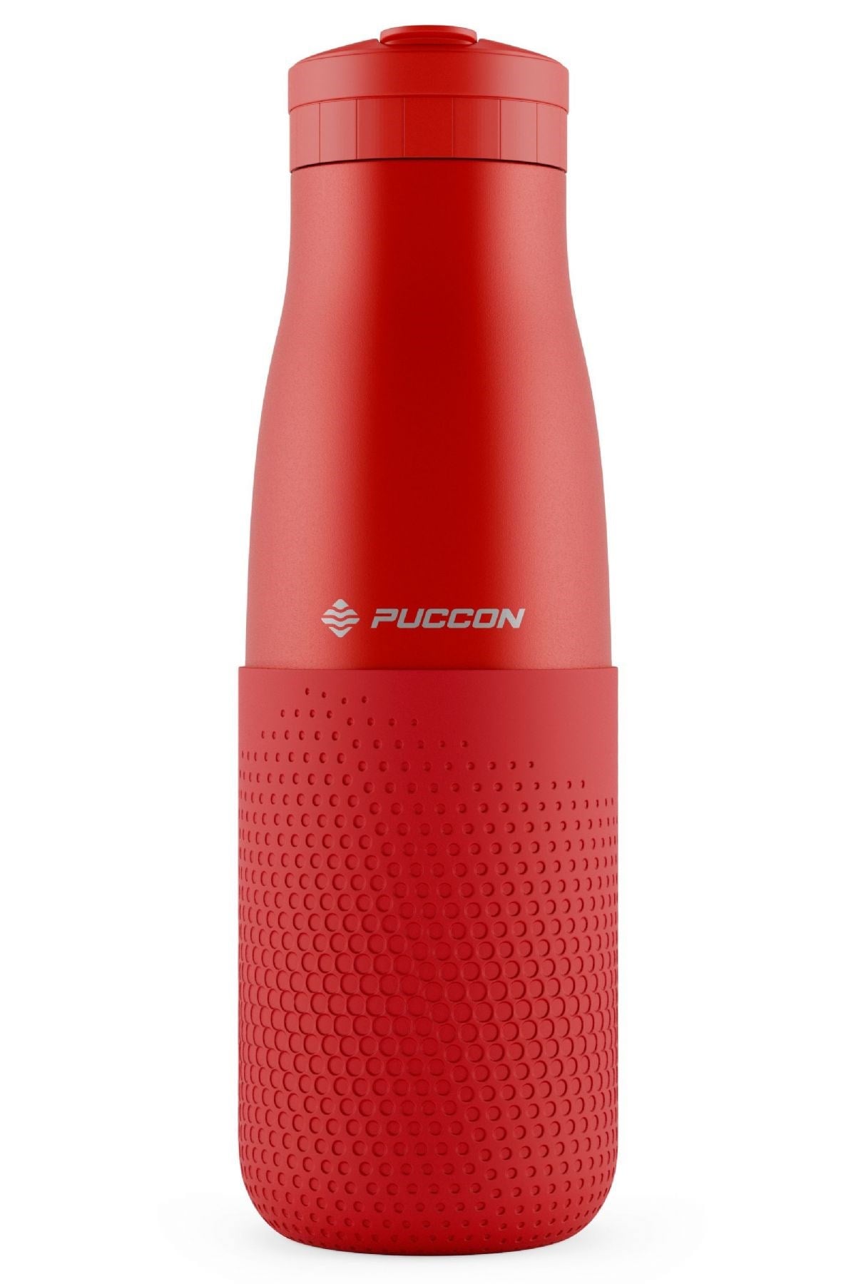 Puccon Kırmızı 500 ml Çelik Okul Matarası - Silikon Gövdeli (Nokta) Çelik Termos -  50024