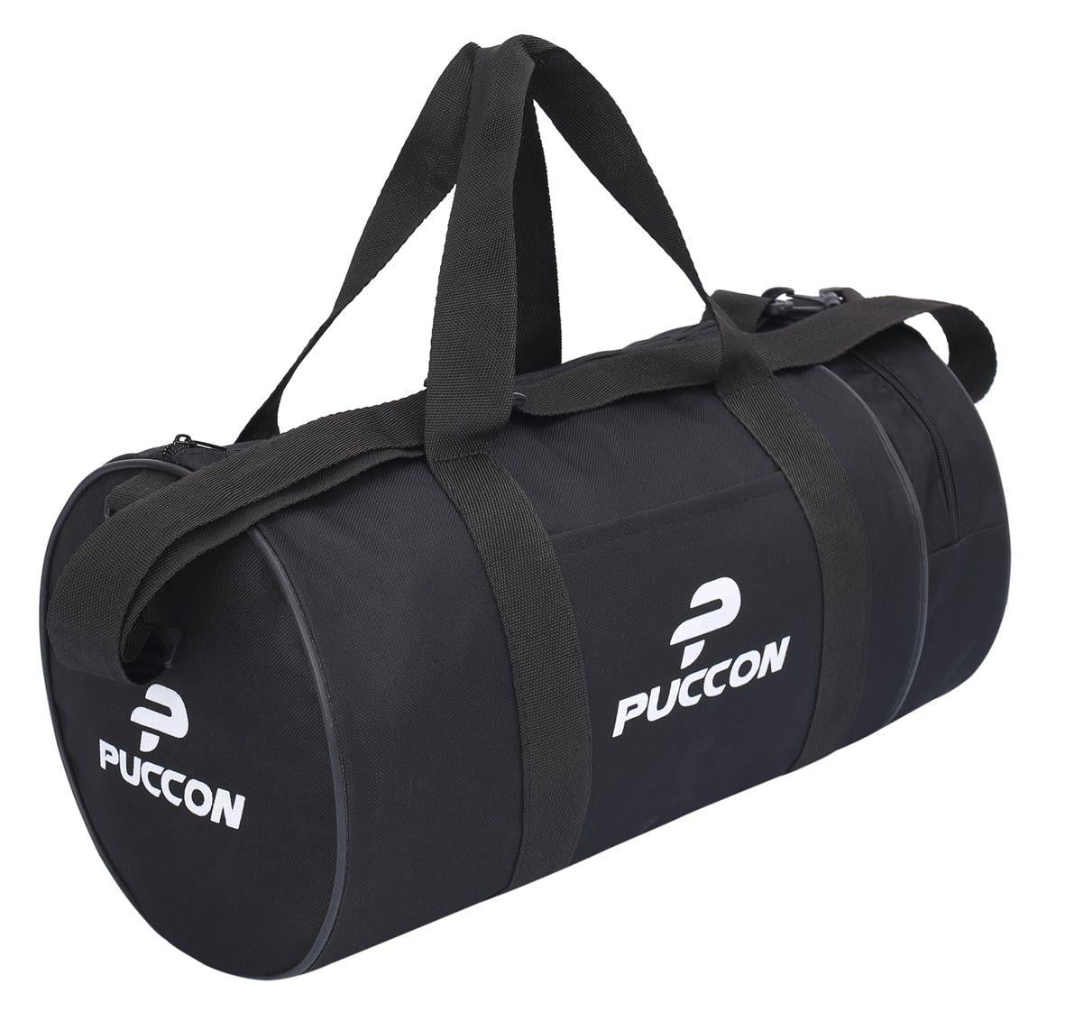 Puccon Omuz Askılı Unisex Siyah Silindir Seyahat Fitness ve Spor Çantası