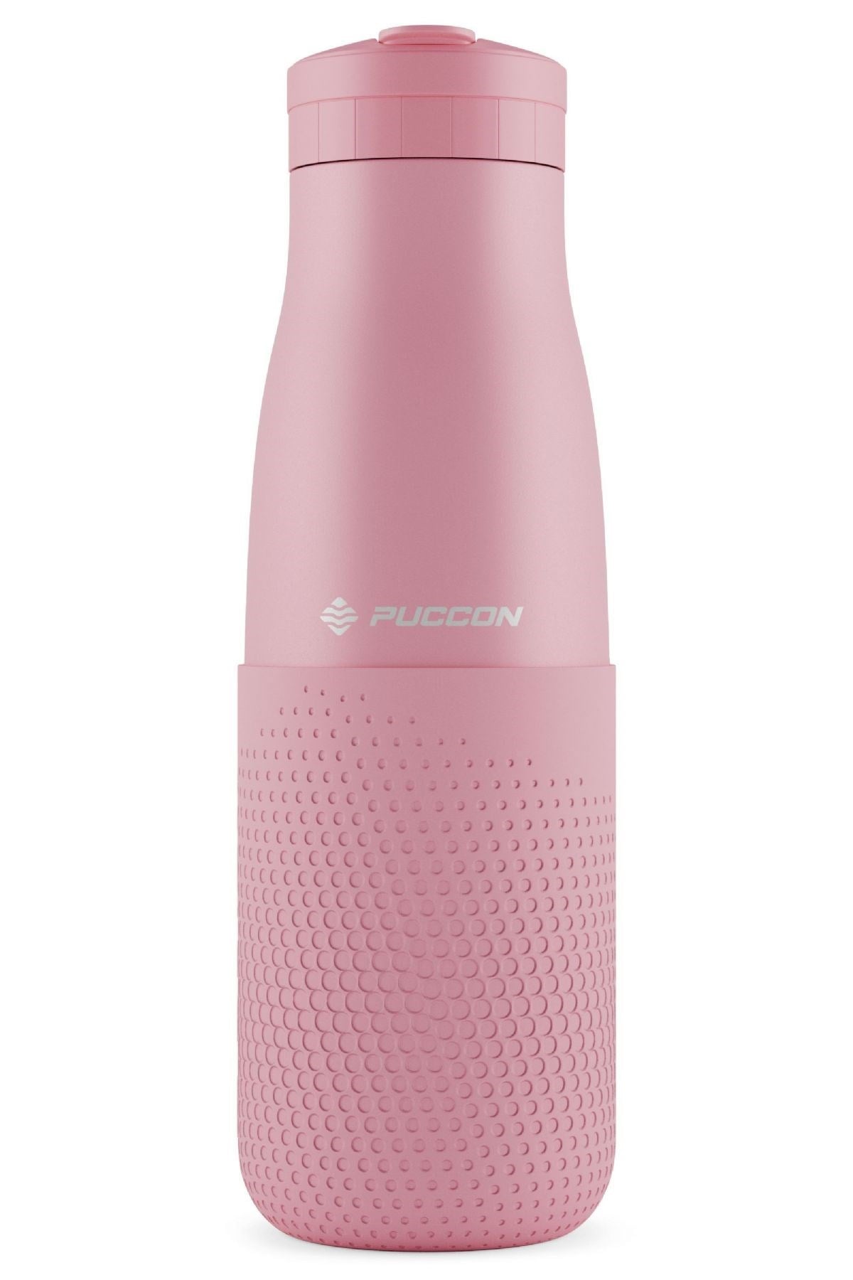 Puccon Pembe 500 ml Çelik Okul Matarası - Silikon Gövdeli (Nokta) Çelik Termos -  50025
