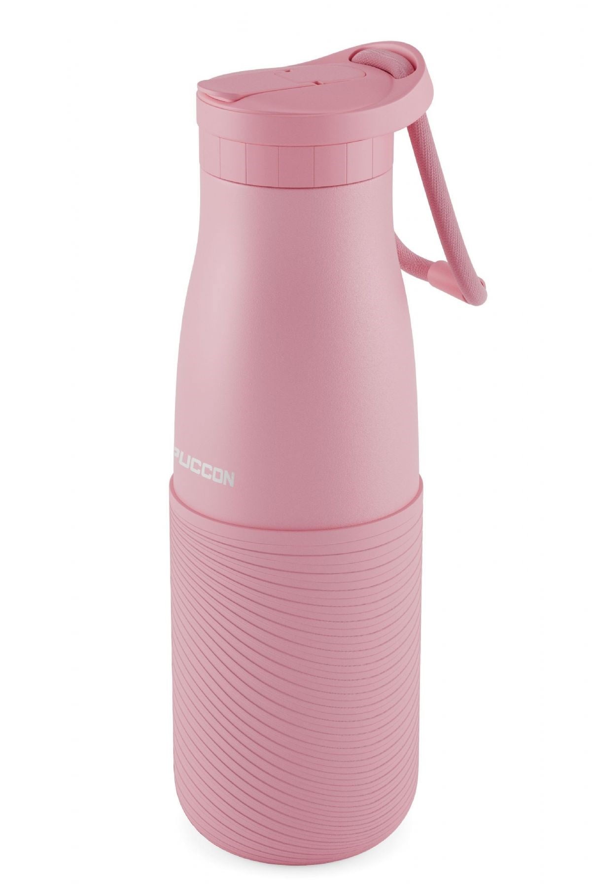 Puccon Pembe 500 ml Paslanmaz Çelik Termos - Silikon Kaplı (Dalga) Okul, Günlük, Kamp - 50020