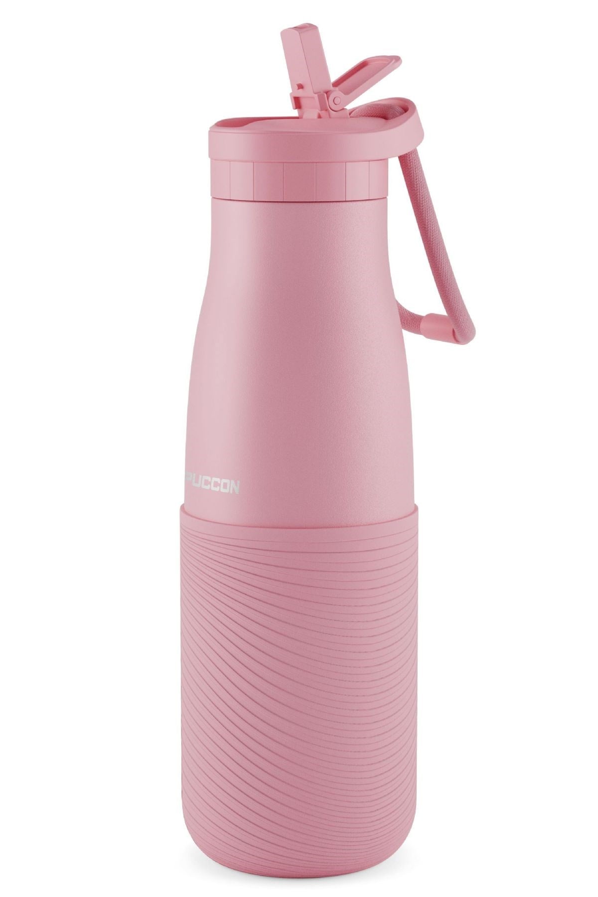 Puccon Pembe 500 ml Paslanmaz Çelik Termos - Silikon Kaplı (Dalga) Okul, Günlük, Kamp - 50020