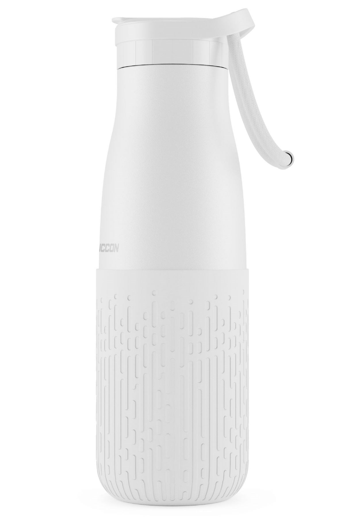 Puccon Pipetli 500 ml Beyaz Paslanmaz Çelik Matara/Suluk - Silikon Gövde (Yağmur) - 50013
