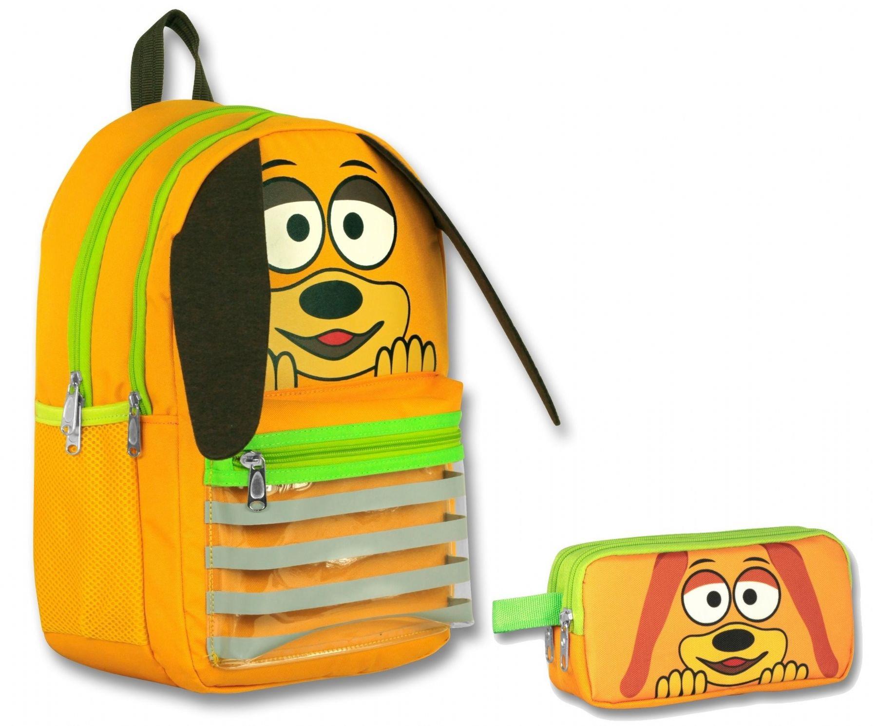Ümit Çanta Cennec Sallanan Kulaklar Erkek Çocuk Sarı İlkokul Çantası ve Kalemlik Seti