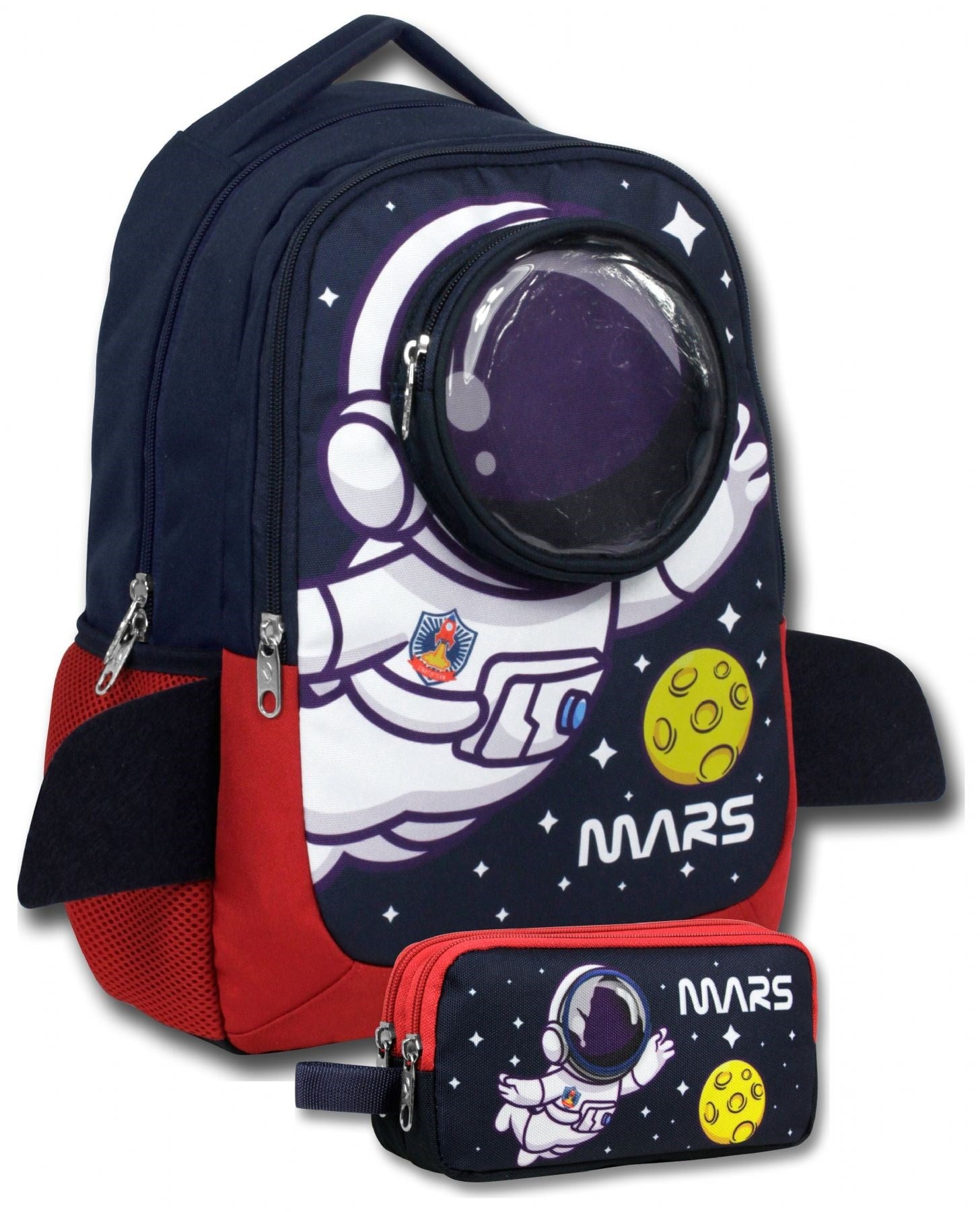 Ümit Çanta (Lacivert) Erkek Çocuk Astronot Baskılı İlkokul Çantası ve Kalemlik Seti - SETUMT6000C