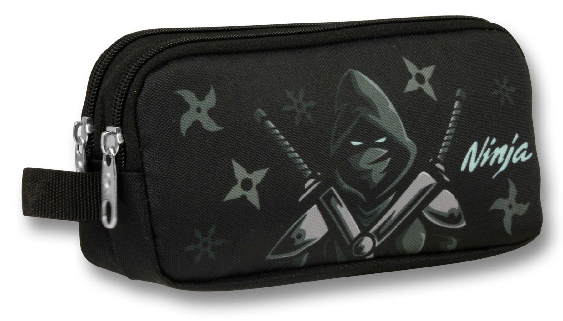 Ümit Çanta Siyah Turkuaz Ninja Desenli Kalem Çantası - Erkek Çocuk - 5068
