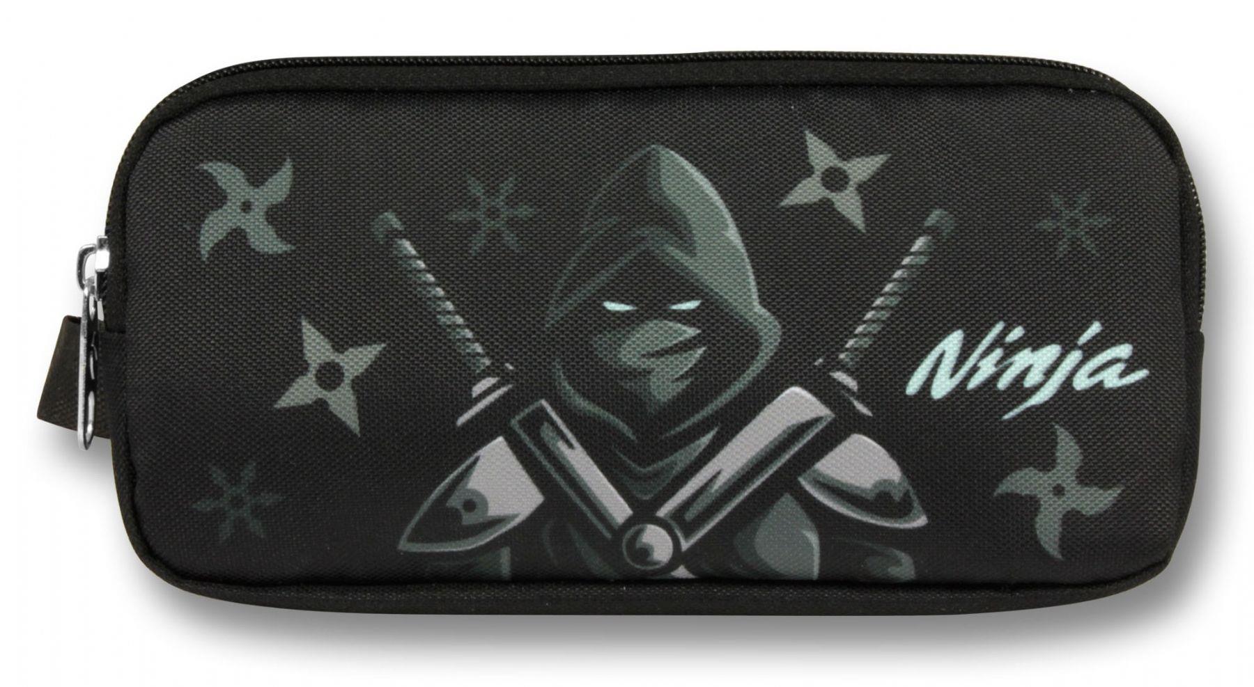 Ümit Çanta Siyah Turkuaz Ninja Desenli Kalem Çantası - Erkek Çocuk - 5068