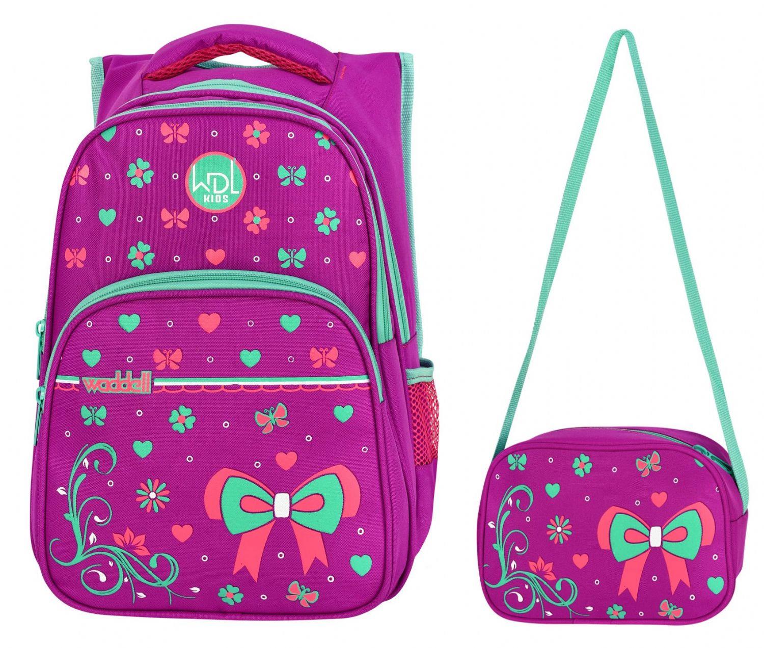 Waddell Çanta Mor Papyon İlkokul Çanta Seti - Waddell Bag Okul Sırt Çantası - Kız