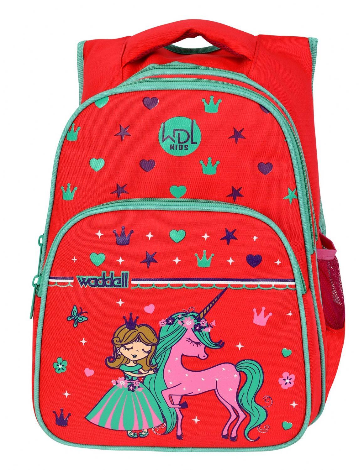 WaddellBag Kız Kırmızı Unicorn İlkokul Sırt Çanta Seti - Kız Çocuk