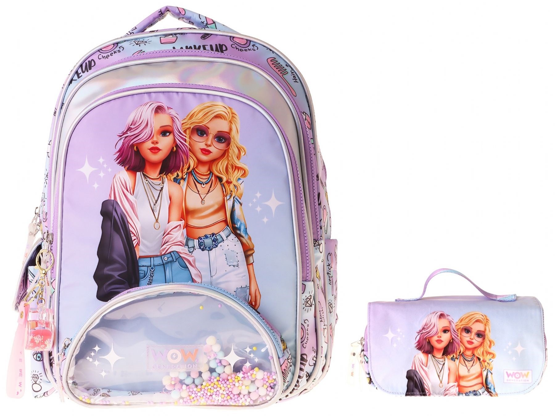 Wow Generation Friends Kız Çocuk (Pembe) İlkokul Okul Çantası ve Kalemlik Seti - SETWG-W6054C